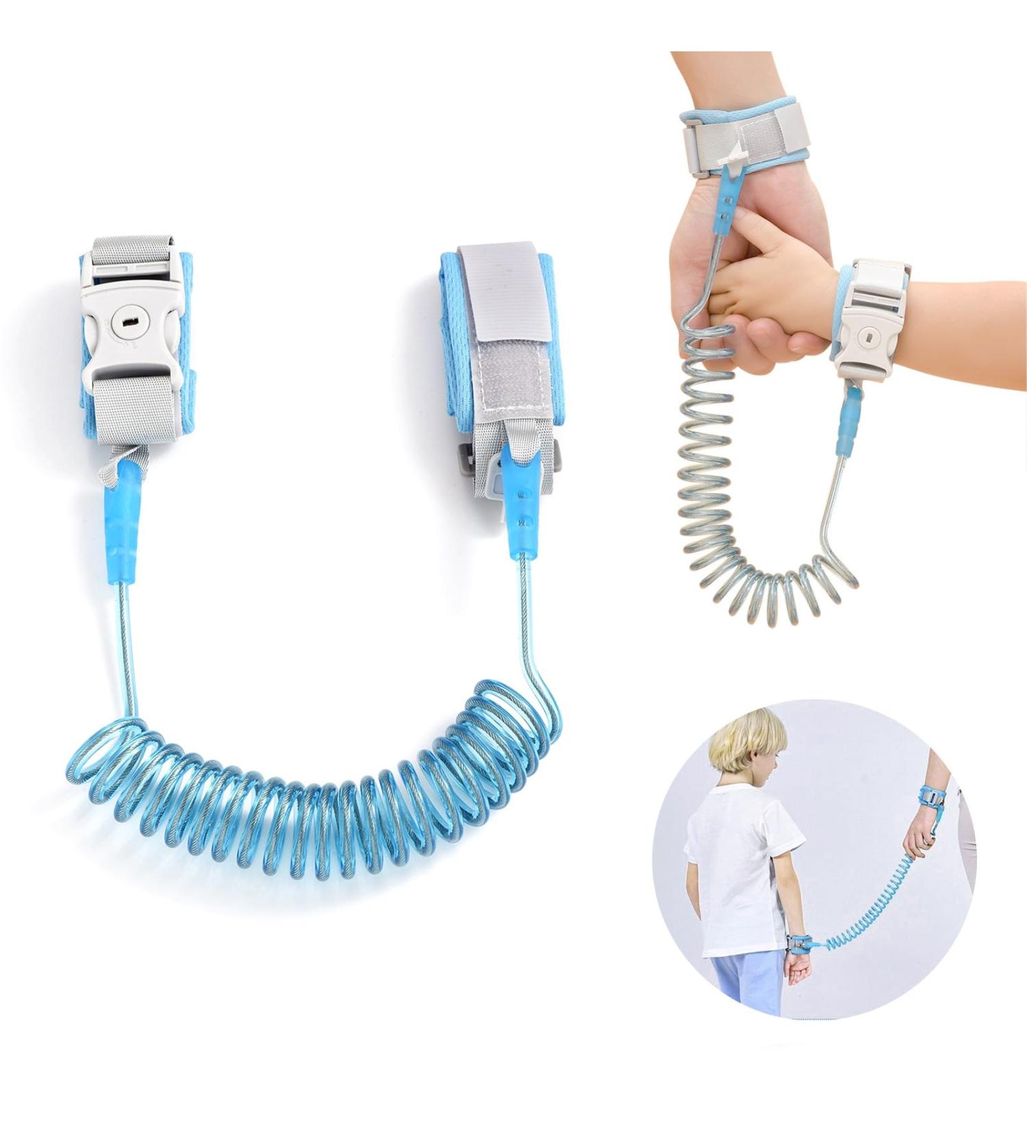 Child Safety Leash & Harness for Toddlers | Anti-Lost Wrist Belt | Skillers Linen - Blue - Buy Online on GoSupps.com