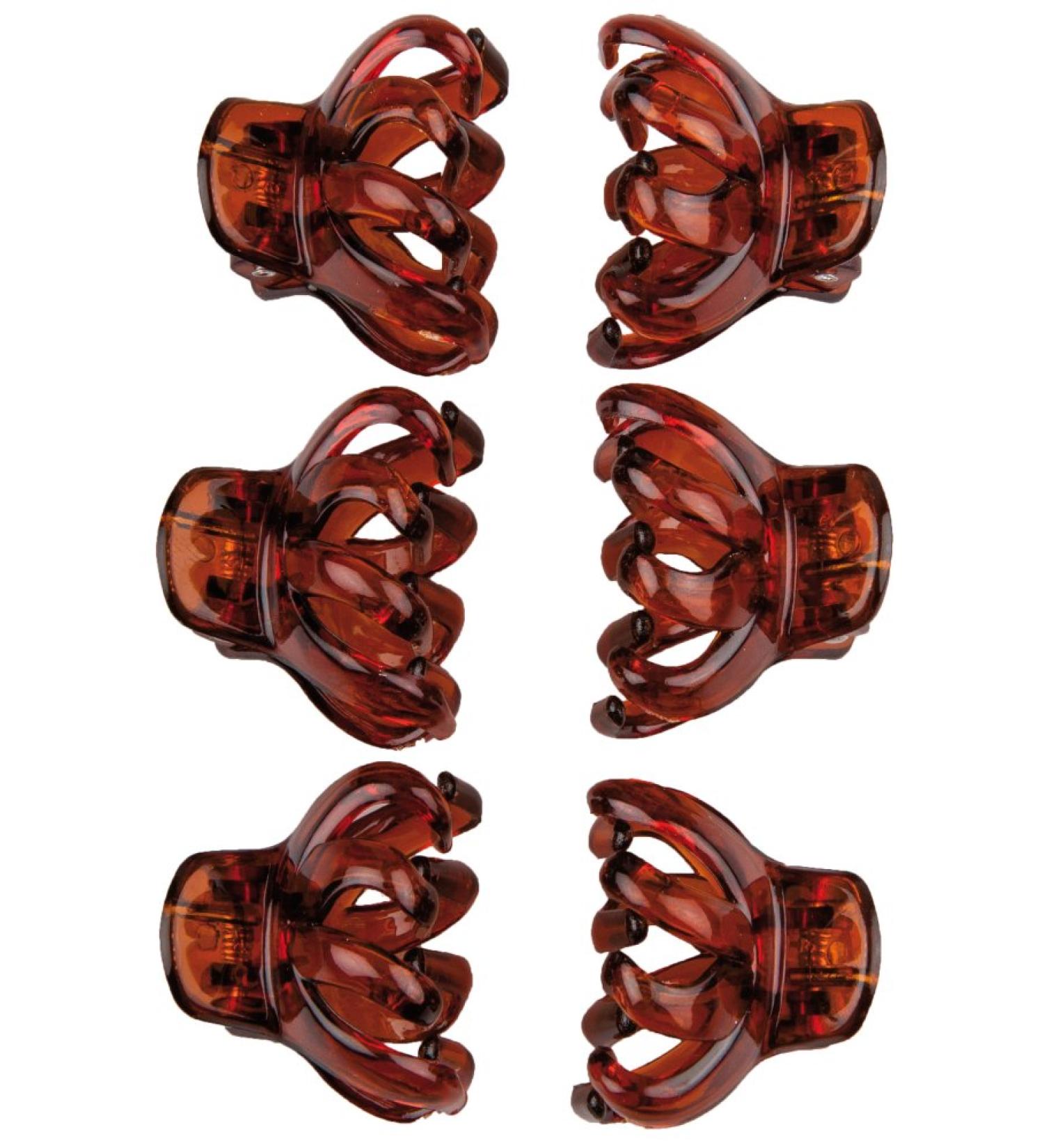 Titania hair clips section clips octopus brown 6 pieces