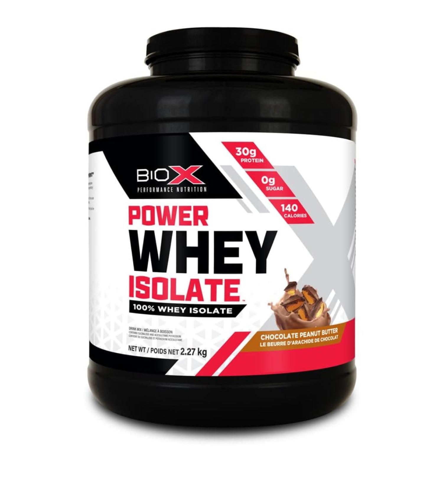 BioX Power Whey Isolate | 100% Ultra-Pure Whey Isolate Protein Powder | 30g Protein Per Serving Sugar Free Low Lactose & Low Carb Protein Powder | 65 Servings 5LB (Chocolate Peanut Butter) Chocolate Peanut Butter 65 Servings (Pack of 1) - Buy Online on GoSupps.com