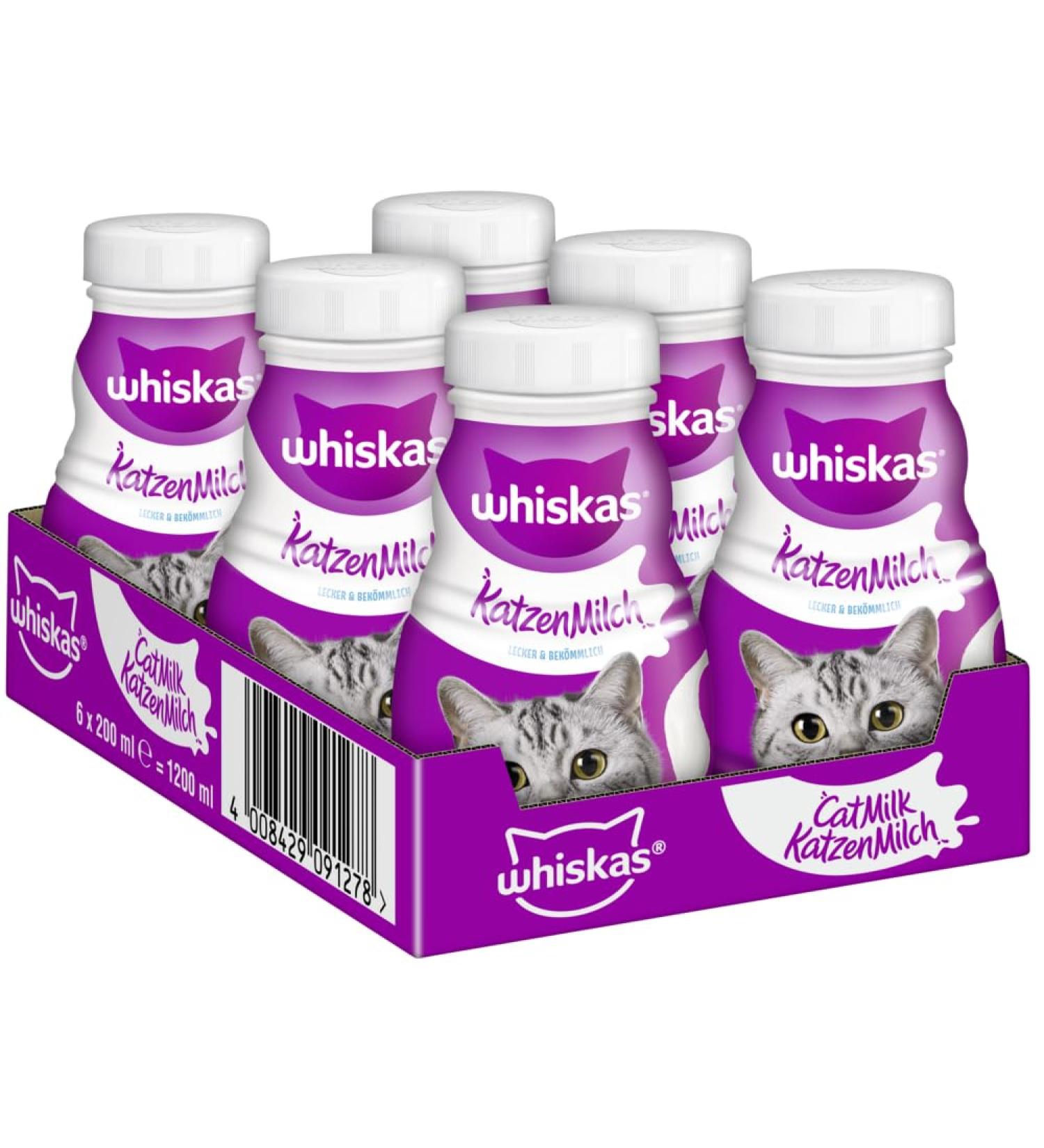 whiskas Cat milk lactose and fat reduced 6 x 200 ml. - Buy Online on GoSupps.com