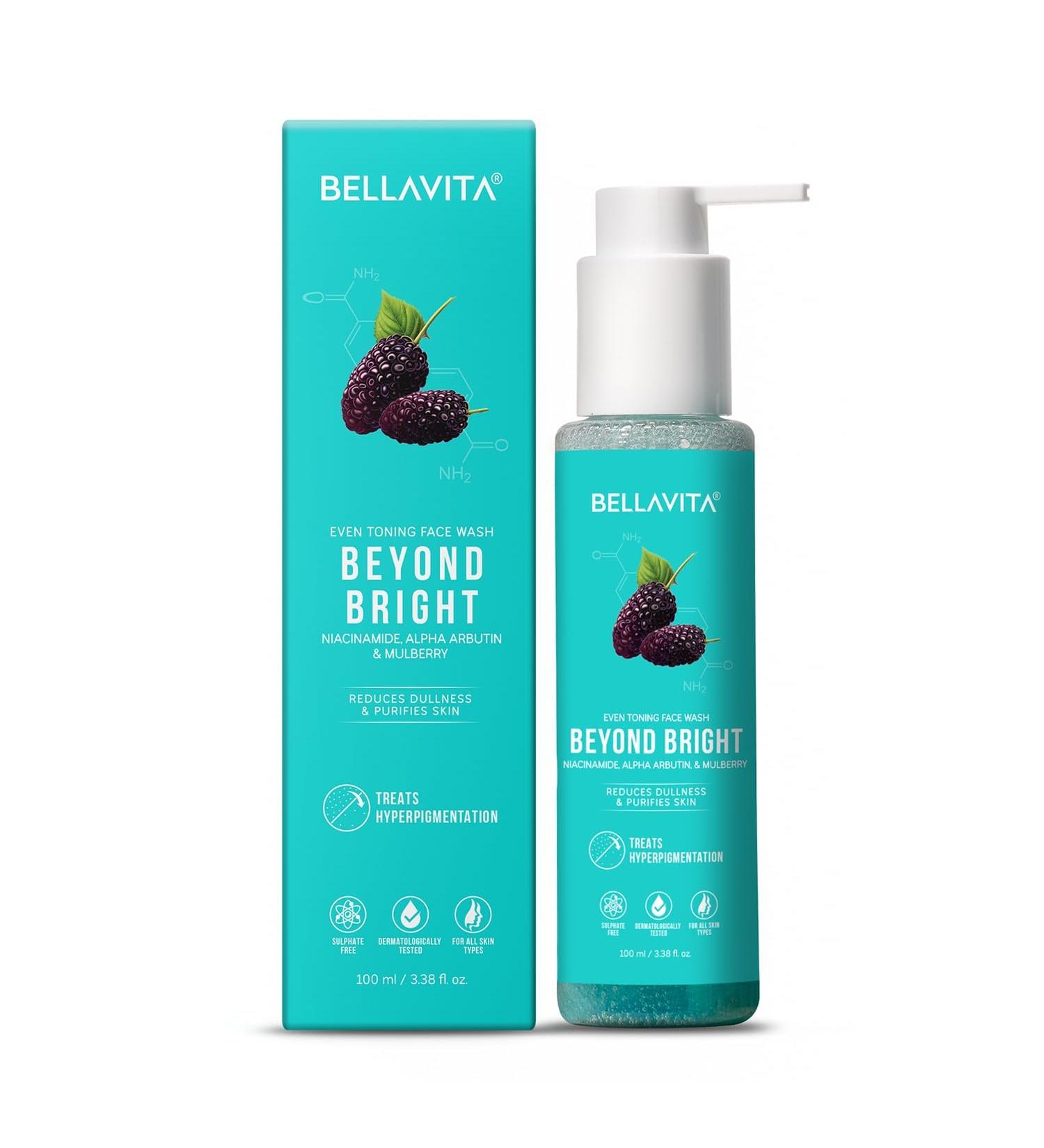 bellu. vuta Beyond Bright Face Wash/Niacinamide Alpha Arbutin & Mulberry/Treats Pigmentation Repairs Skin Barrier pH Balanced/for Men and Women. (100 ml/3.38 fl oz) - Buy Online on GoSupps.com