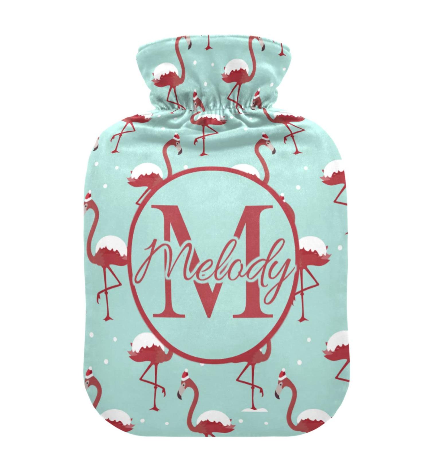 Personalized Christmas Flamingo Hot Water Bottle - 1L Pain Relief & Warmth for Women & Girls | Ideal for Bed & Feet - Buy Online on GoSupps.com