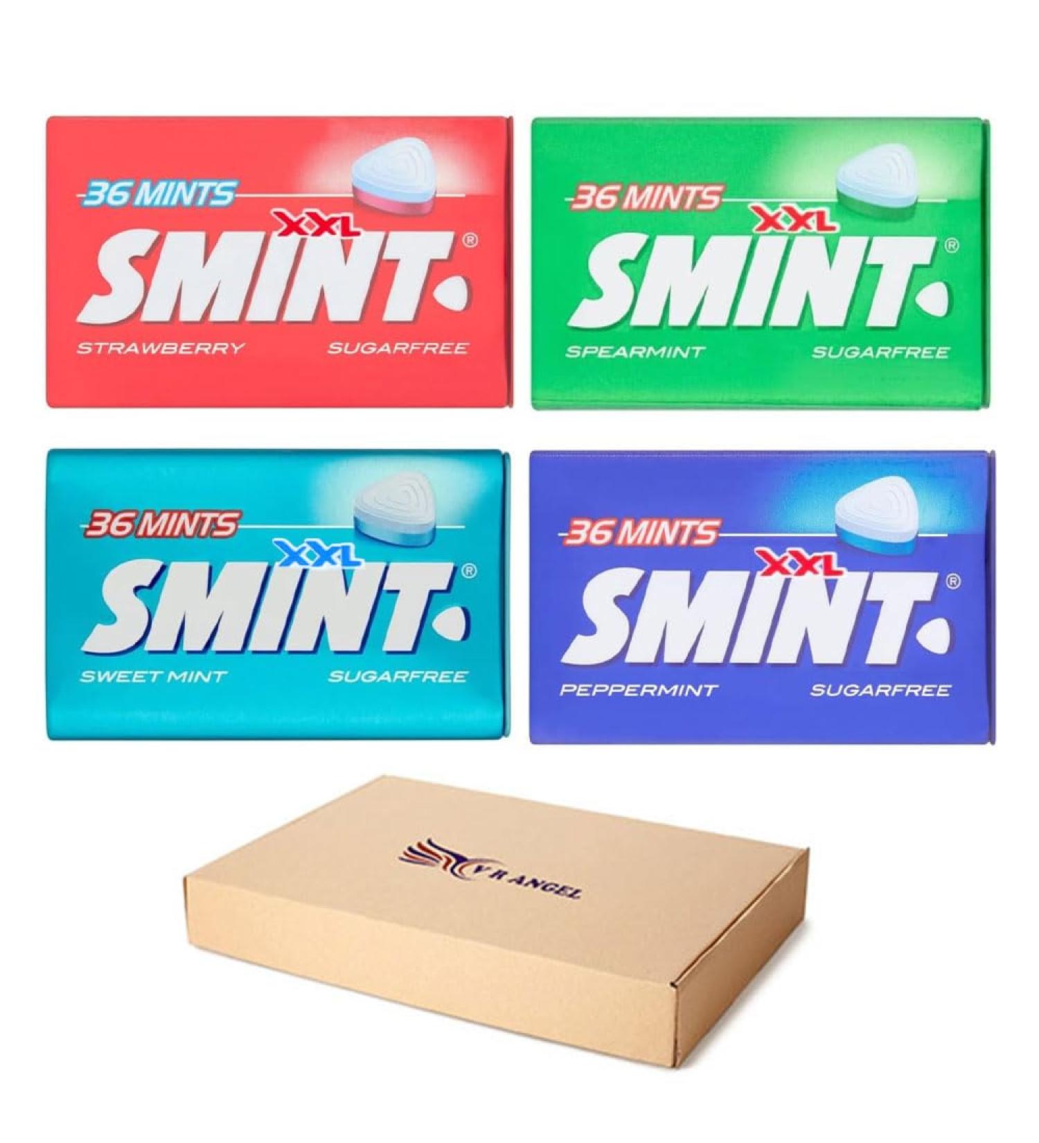Smint Mix XXL 4 Packs (Strawberry Spearmint Peppermint Sweetmint) Convenient 25g Tins Sold By VR Angel - Buy Online on GoSupps.com