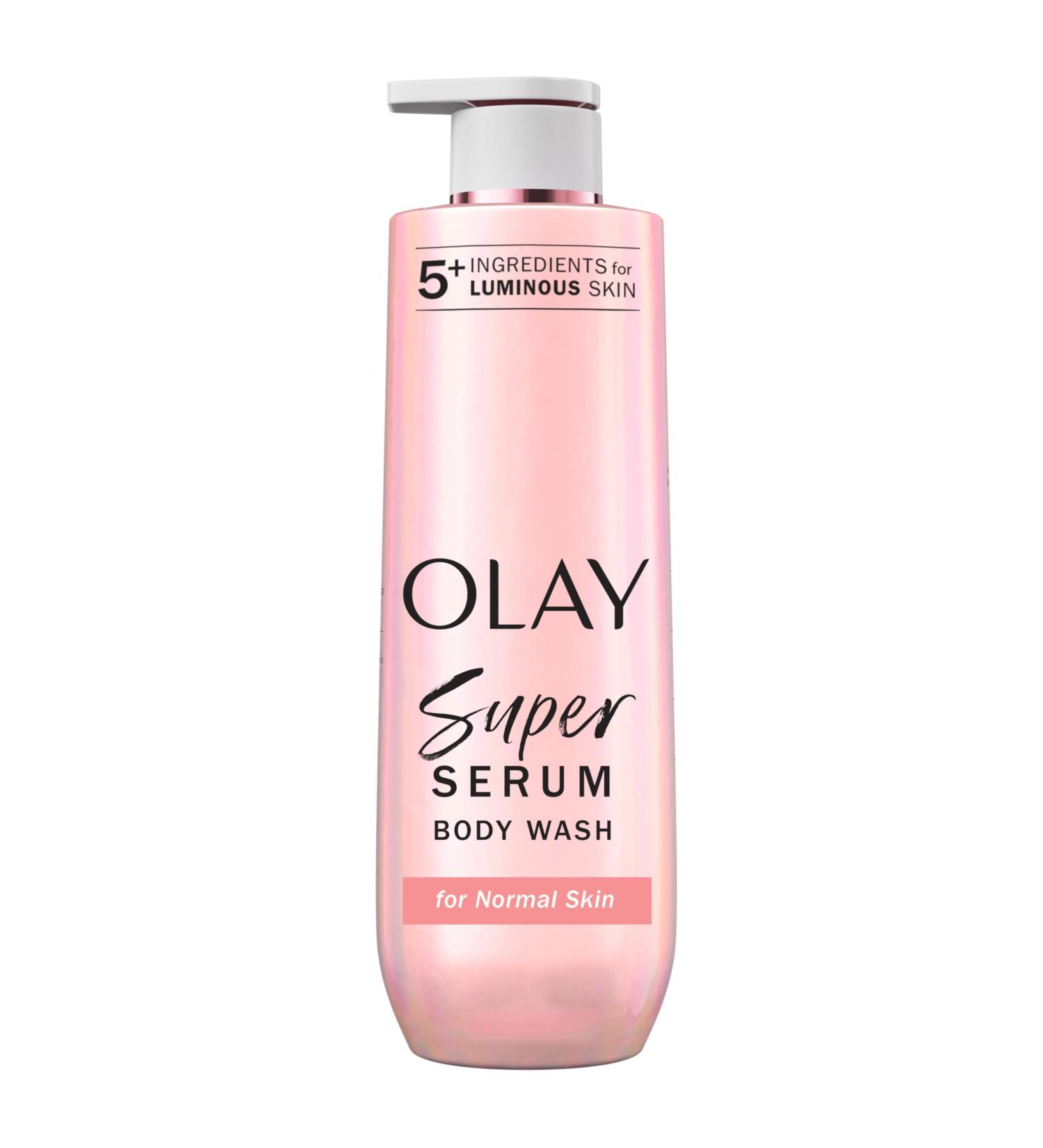 Olay Super Serum Body Wash for Normal Skin 24hr Long Lasting Hydration 5+ Ingredient Serum Complex for Bright Even Firm Luminous Skin 20 fl oz - Buy Online on GoSupps.com