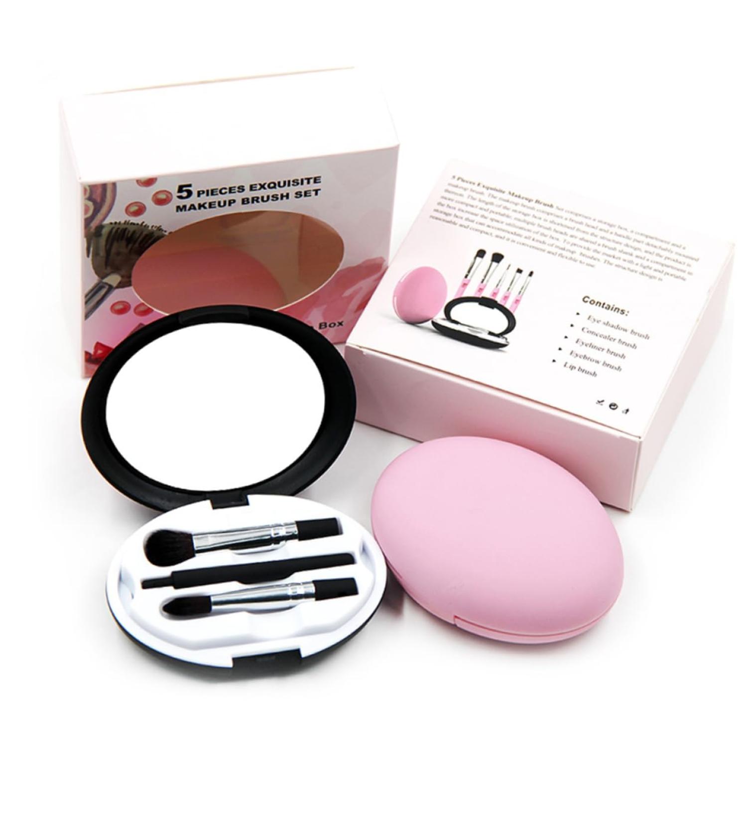 CANIGHT 1 Set 5 Pcs Eye Brush Cosmetic Makeup Brush Kit Beauty Kit Essential Kit for Daily Eye Makeup Pink - Buy Online on GoSupps.com