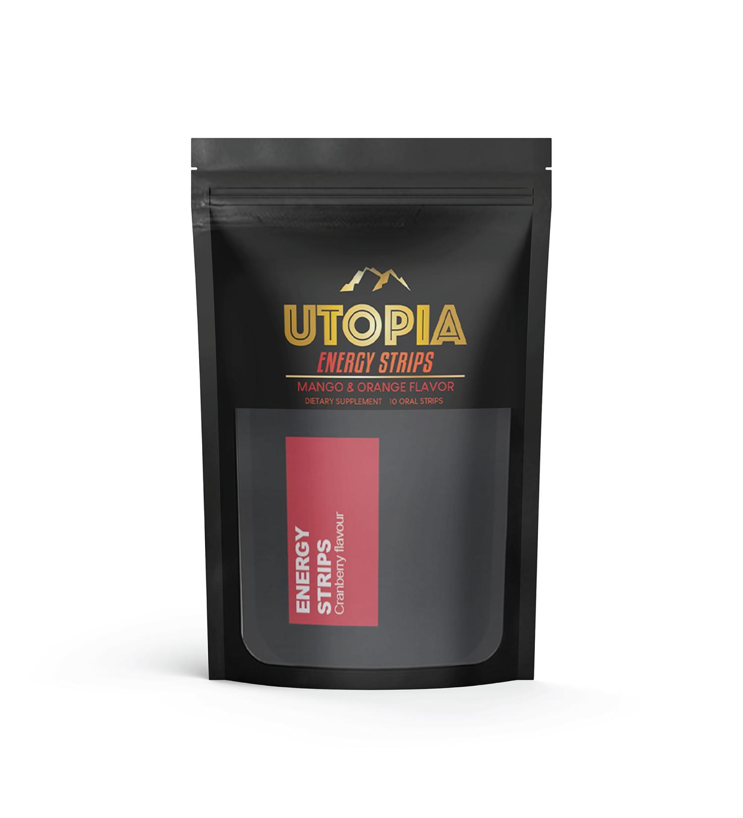 Instant Energy Strips - Caffeine & B12 Oral Strips 10ct | Sugar Free Non-GMO | Boost Energy for Work Exercise & Travel - Buy Online on GoSupps.com