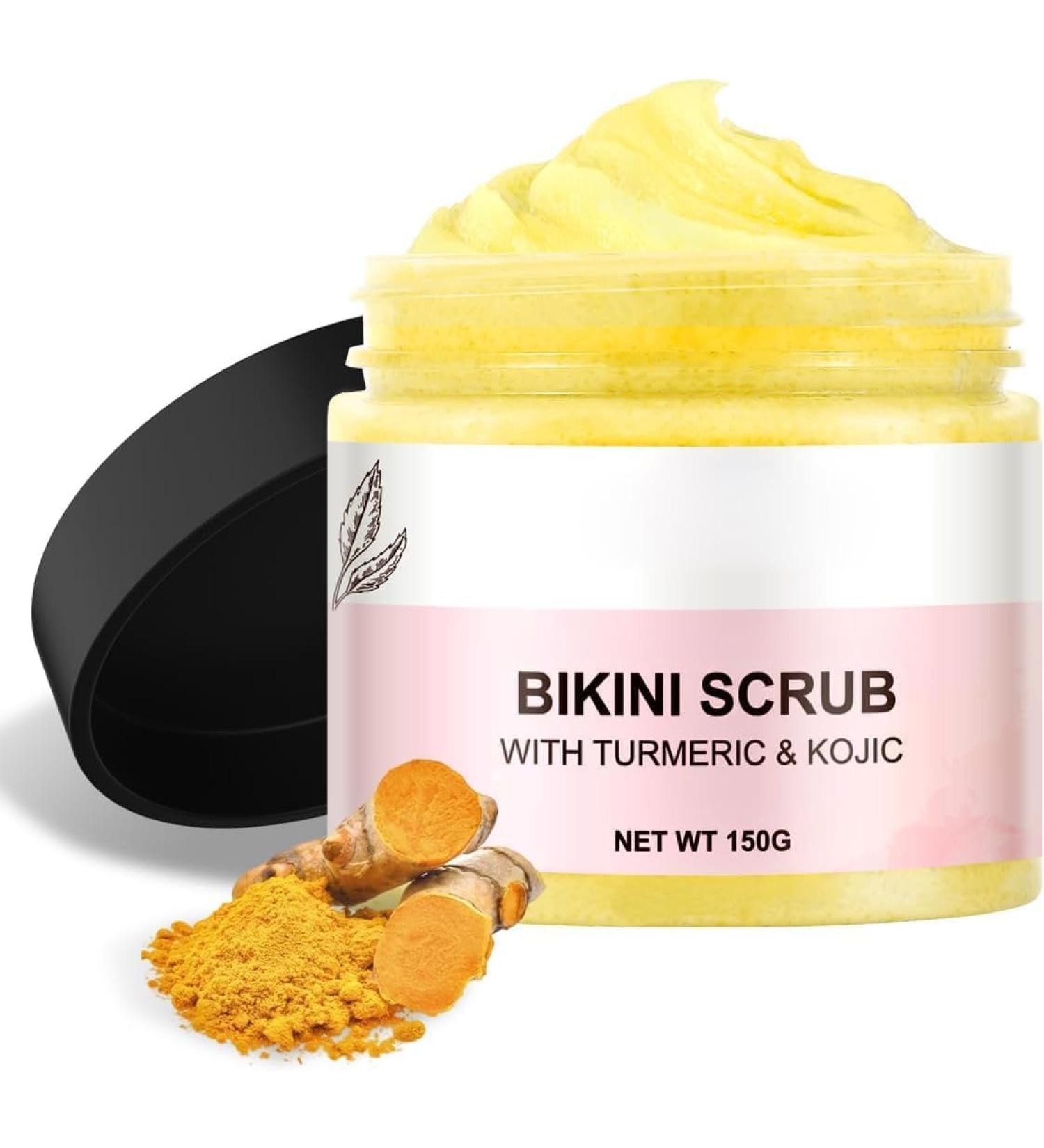 Bikini Area Exfoliating Body Scrub for Women Turmeric Sugar Scrub Exfoliator Deep Cleansing Skin for Bikini Area Smoothing Moisturizing Sugar Scrub for Bikini Area-All Skin Types - Buy Online on GoSupps.com