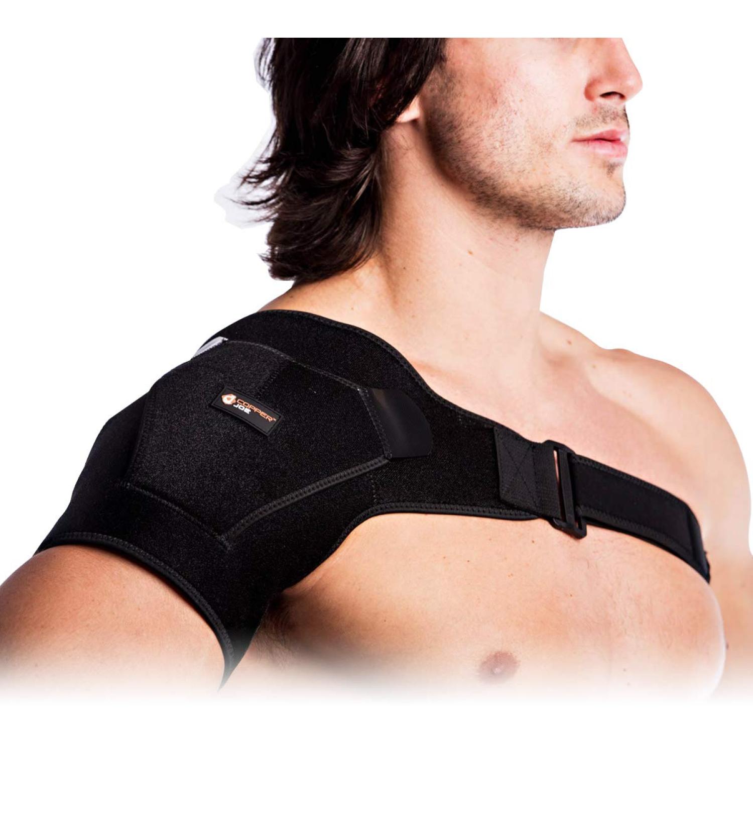 Copper Joe Adjustable Shoulder Brace - Ultimate Copper-Infused Support for Rotator Cuff, Tendonitis, Tears, Dislocation, and Bursitis - Buy Online on GoSupps.com