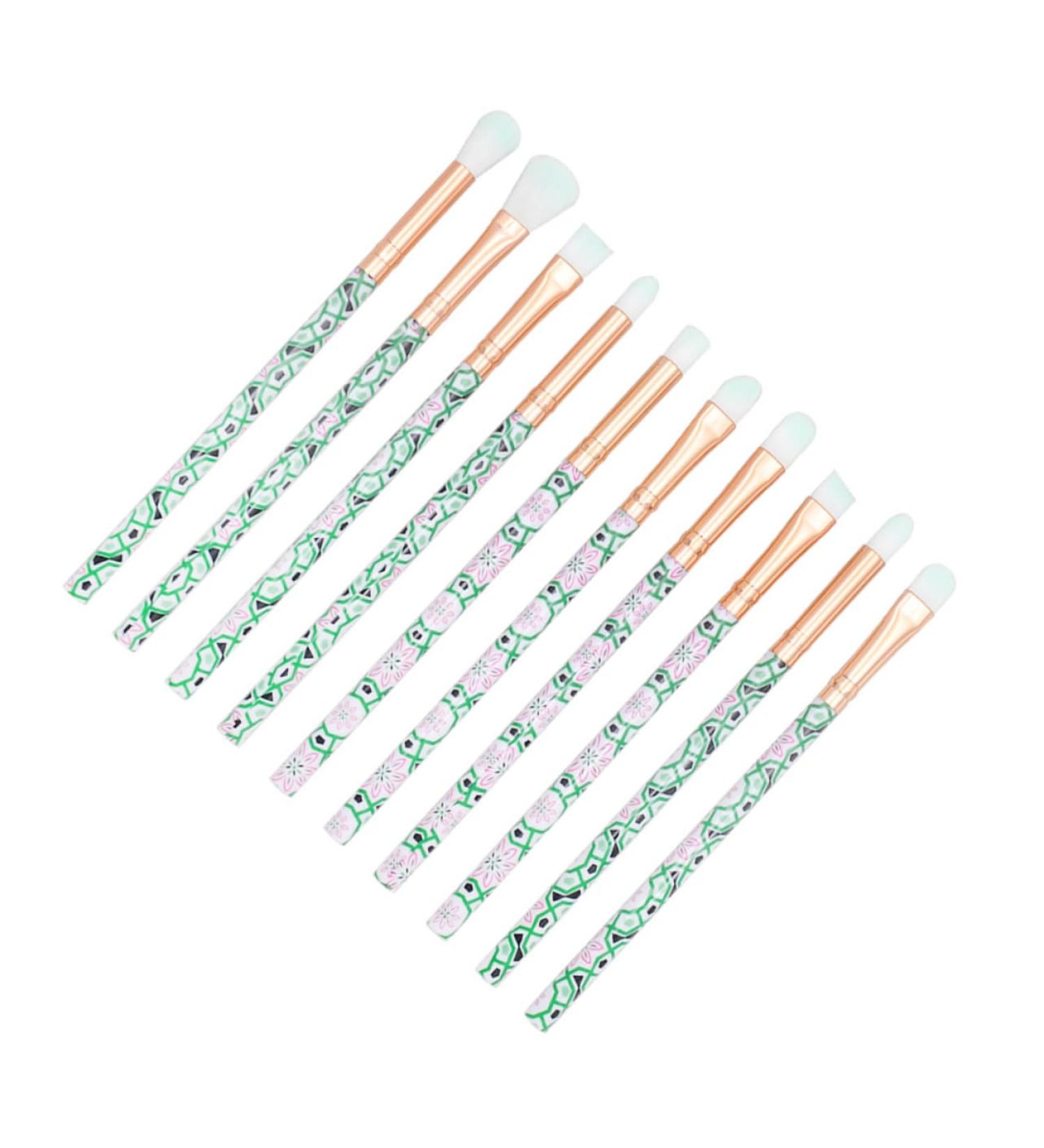 Ipetboom 10pcs Makeup Green Plastic Supplies Eyeshadow Care Eye Beauty Handle Hair Cosmetic - Buy Online on GoSupps.com