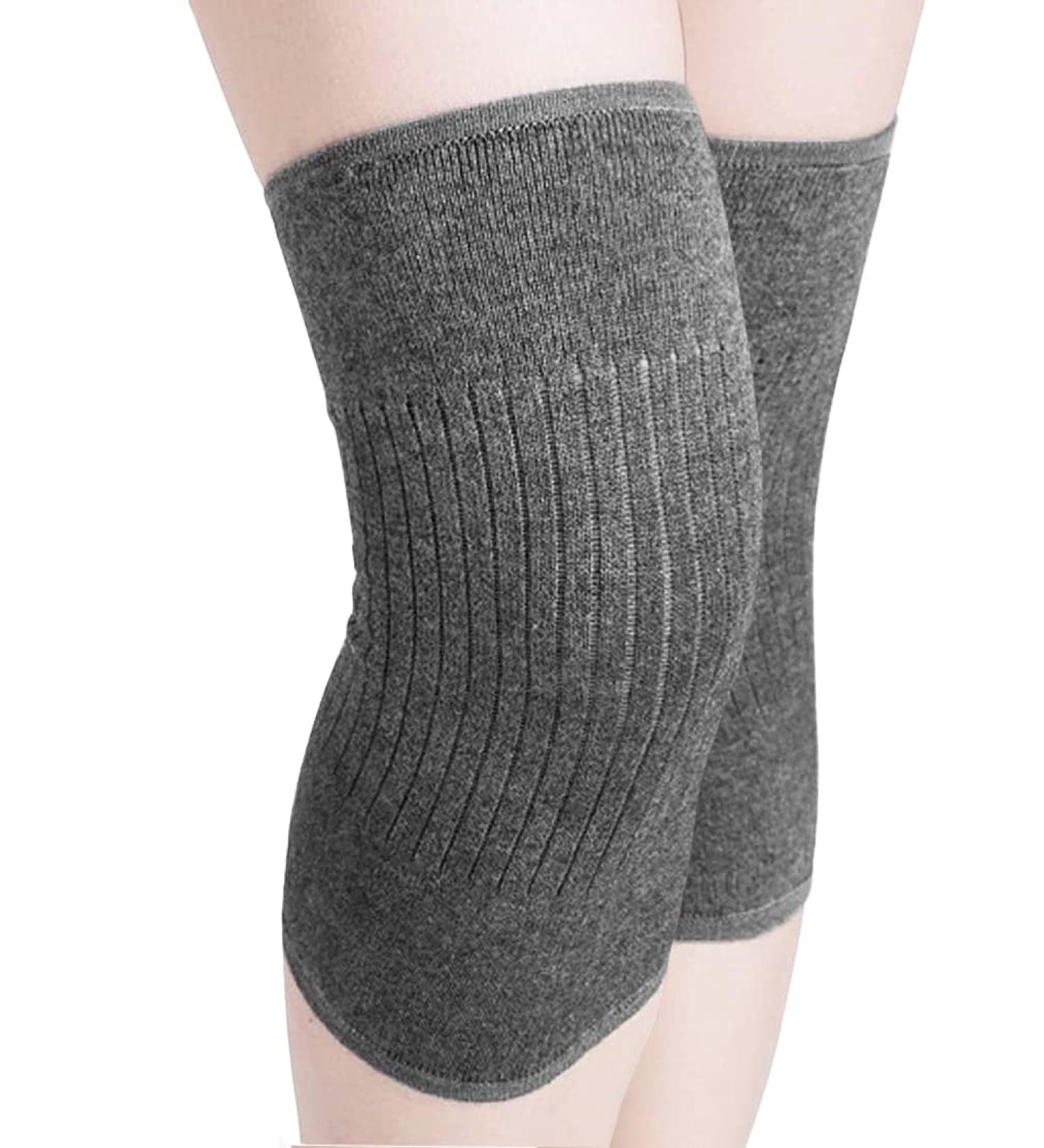 Kashmir Elastic Knee Brace - Arthritis Pain Relief Thermal Knee Pad for Men & Women Lightweight Support (40kg-60kg) - Gray - Buy Online on GoSupps.com