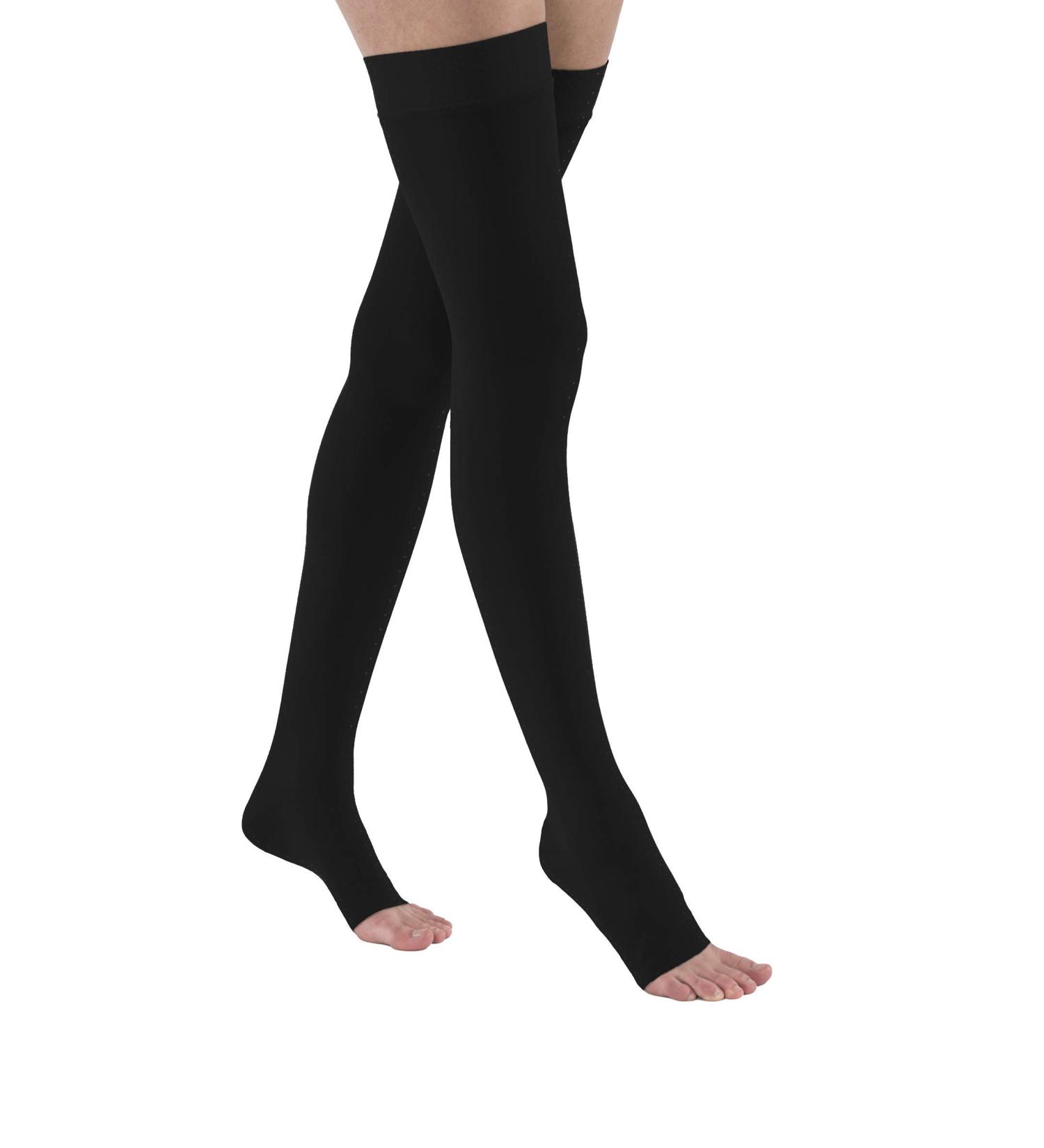 Jobst Relief Thigh High Open Toe Compression Stockings - Beige Large Silicone Band - International Shipping Available - Buy Online on GoSupps.com