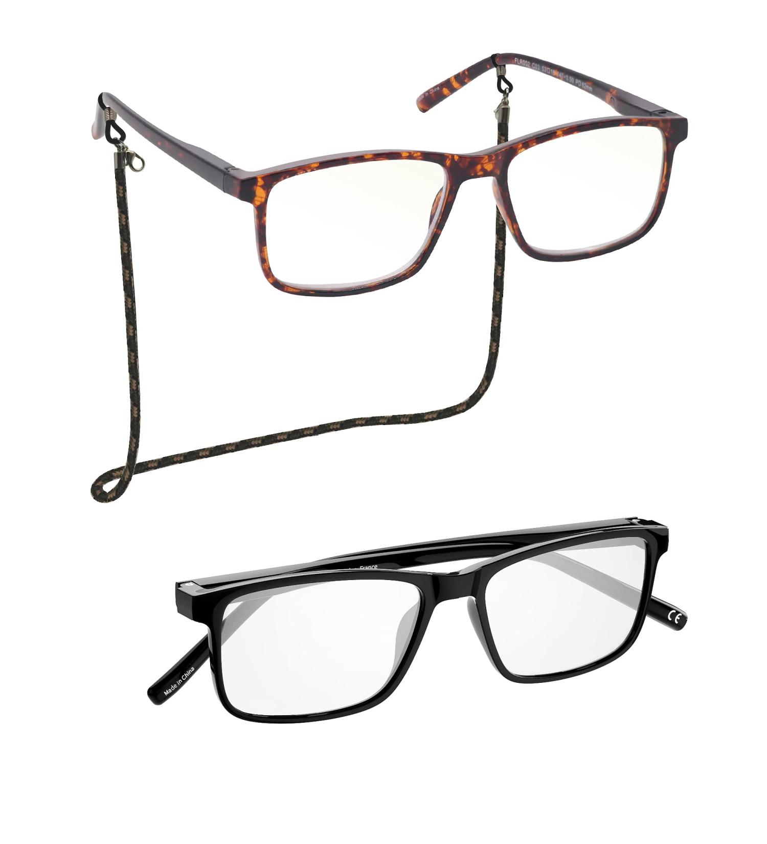 MADEYES Unbreakable Blue Light Blocking Reading Glasses 2.5 Strength for Women and Men - Tortoise Black + Tortoise Bright - Buy Online on GoSupps.com