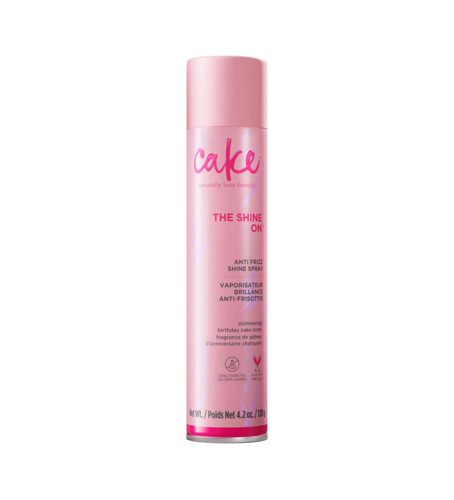 Cake Beauty Anti Frizz Shine Spray The Shine On - Blocks Humidity for Smooth Frizz Free Shiny Hair - Safflower Sweet Almond Moringa & Argan Oil - For All Hair Types - 4.2 Oz 4.2 Ounce (Pack of 1) - Buy Online on GoSupps.com