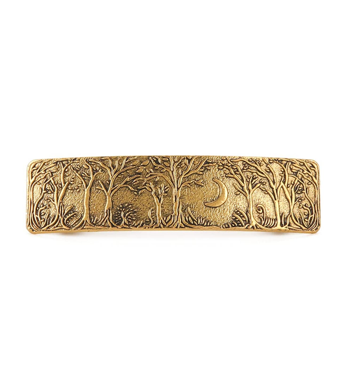 Dreamtimes Vintage Gold Forest Moon Protection Hair Clip - Handcrafted Metal Barrette for Women & Girls | Retro French Hair Accessory for Fashion & Gifts - Buy Online on GoSupps.com