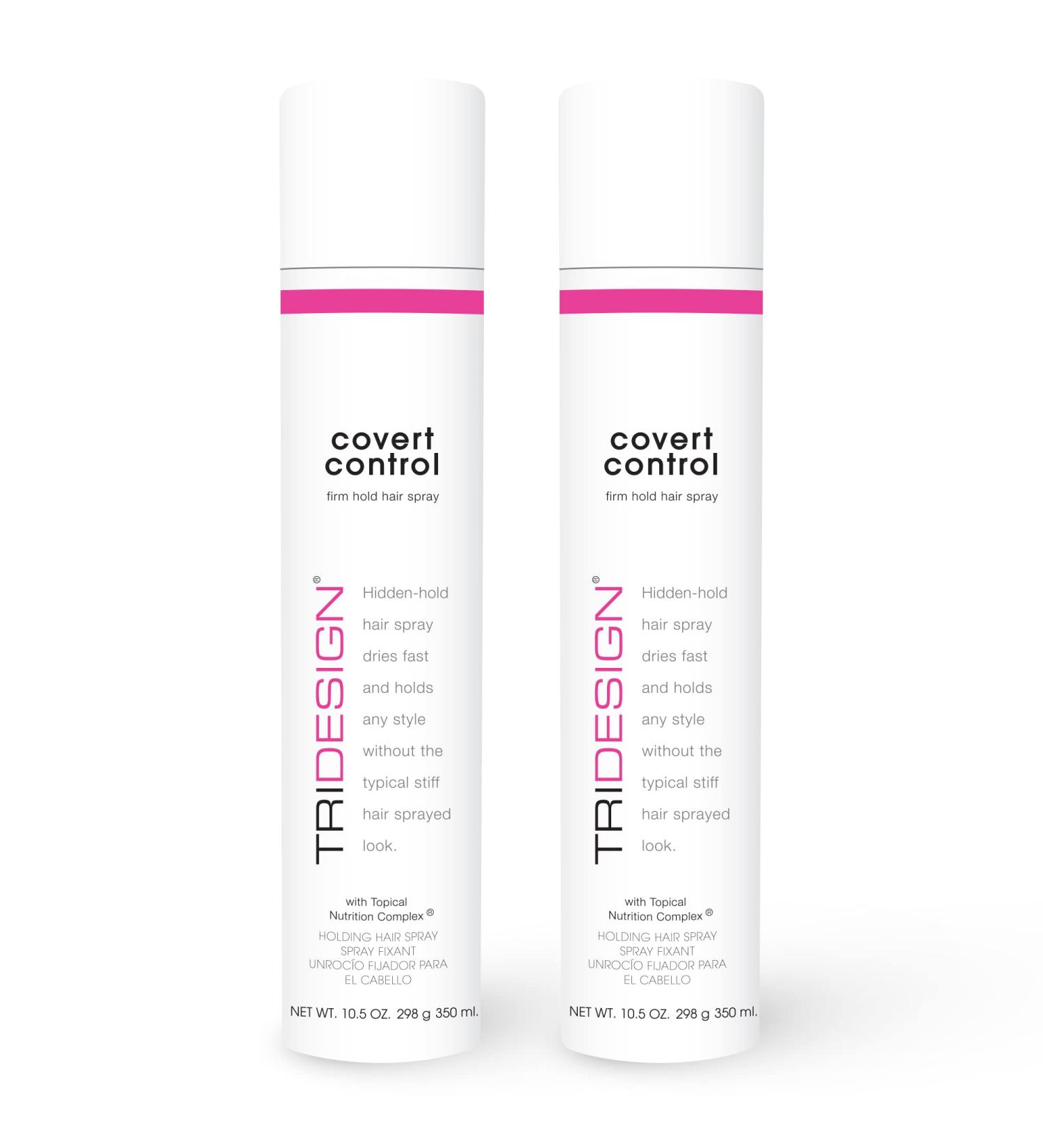 TRI Design Covert Control Strong Hold Hairspray for Women & Men - 2 Pack of 10.5 oz Hair Sprays - Buy Online on GoSupps.com