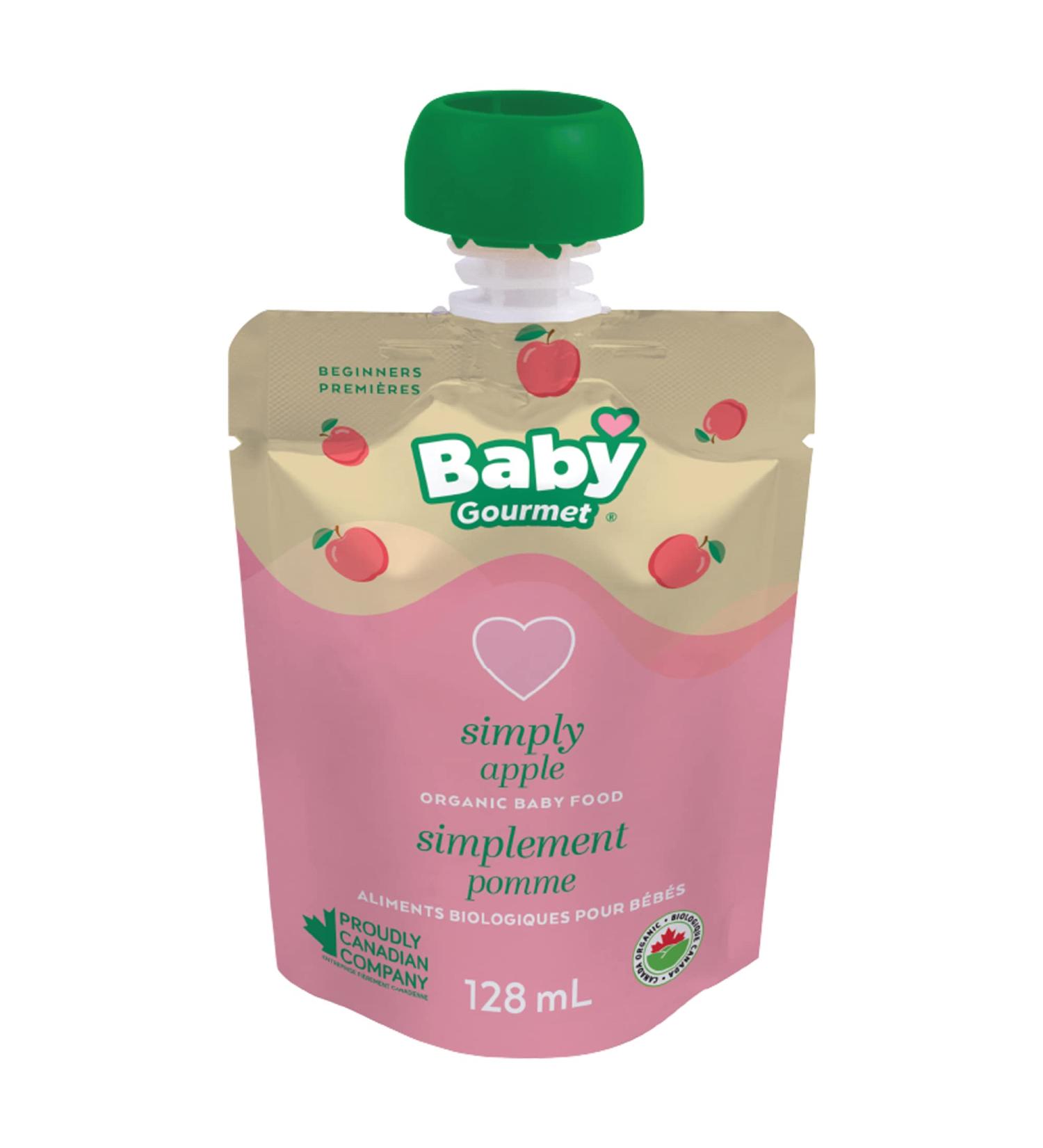 Baby Gourmet Organic Puree Baby Food Pouches - Simply Apple - No Added Sugar or Salt Non GMO No Fillers Gluten Free Kosher (128ml) 12-Pack Simply Apple 128ml (12-Pack) - Buy Online on GoSupps.com