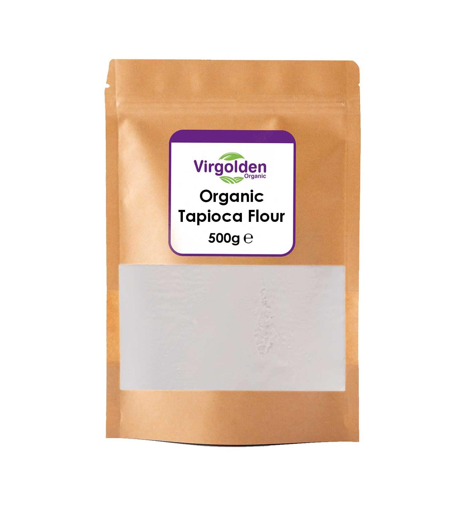 Organic Tapioca Flour 500g by Virgolden Organic - Vegetarian Vegan Ideal for Baking - Buy Online on GoSupps.com
