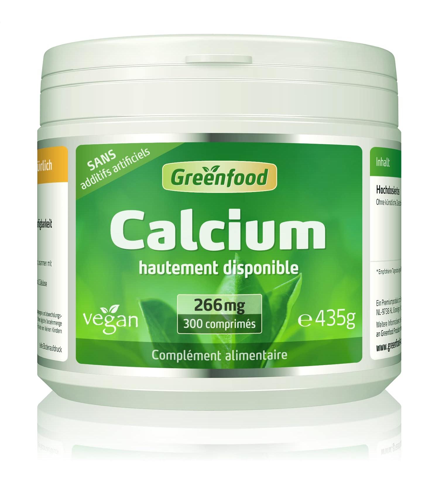 Greenfood Calcium 300 tablets high bioavailability - for the normal functioning of digestive enzymes - NO artificial additives without genetic engineering. Vegan. - Buy Online on GoSupps.com