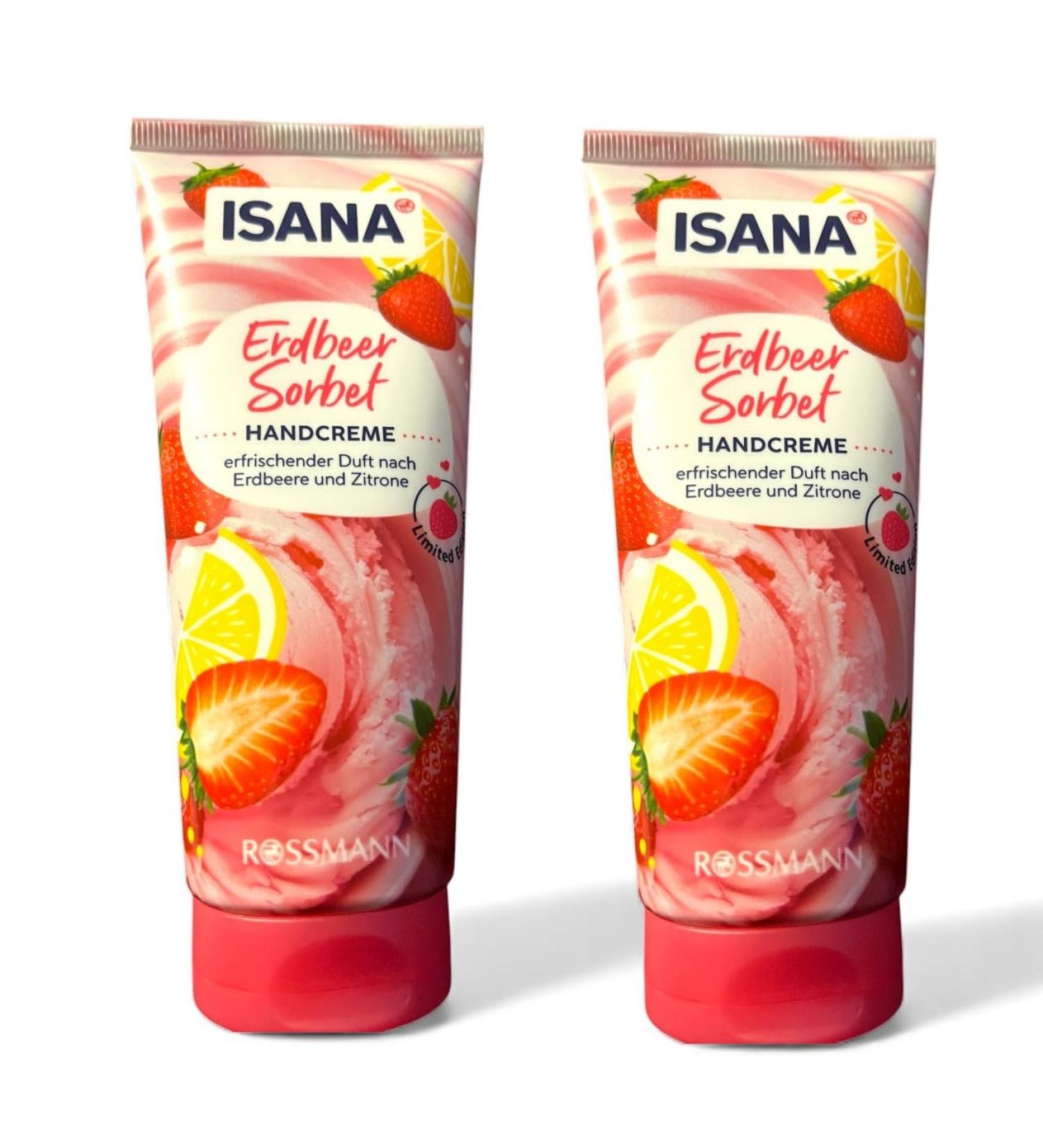 Dirk Rossmann 2 x hand cream Isana strawberry sorbet 2 x 100 ml