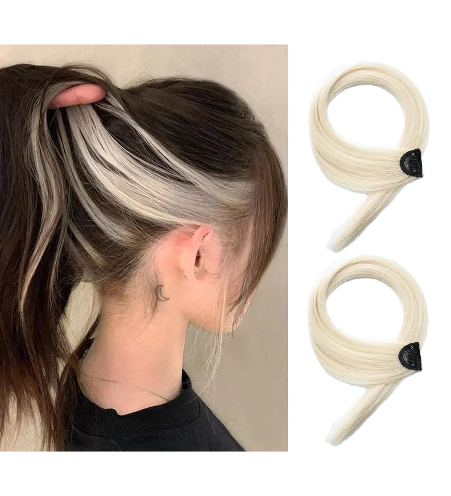 One Piece Clip In Hair Extension Highlights Streaks 25g - 40g (2 Blonde - 20 Grams) 2 Blonde - 20 Grams