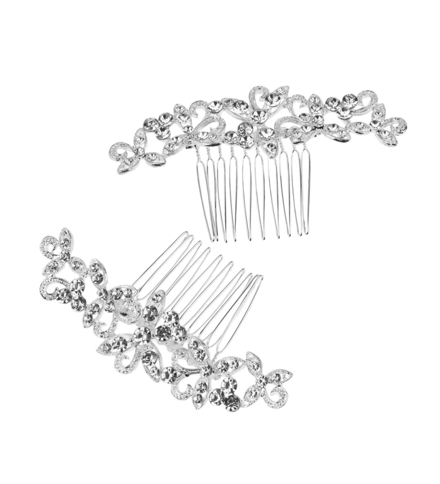 Ipetboom Rhinestone Headpiece Comb Hair Combs Barrette Crystal Rhinestone Hair Accessories Bridal Pearl Hair Comb Bridal Headpiece Alloy Hairpin Floral Hair Comb White Wedding Bride Hair up - Buy Online on GoSupps.com