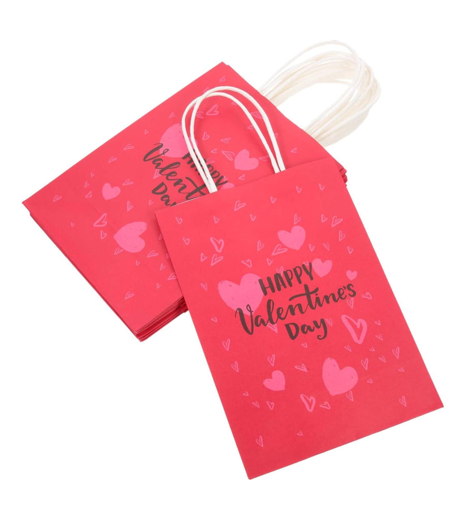 COOLHIYA 10pcs Valentine's Day Tote Reusable Gift Valentines Heart Design Bags Valentine Gift Bags Valentines Bags Valentines Day Gift Bags Candy Bags Delicate Decorations Paper Child 1 count (Pack of 1) As Shown 1 - Buy Online on GoSupps.com