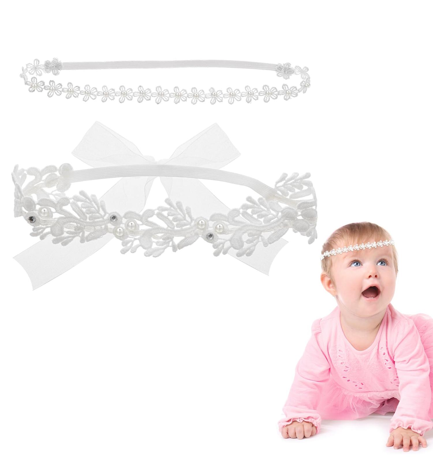 Ouligay 2-Piece Baby Girls' Hair Band Set | Perfect Baby Gifts & Baptism Accessories | Adorable Baby Jewelry - Buy Online on GoSupps.com