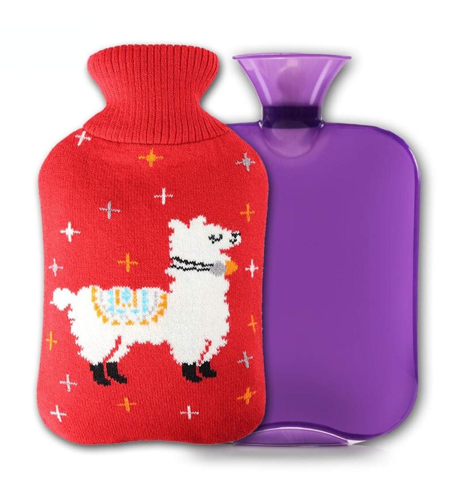 Maies 2L Classic Hot Water Bottle - PVC Heat Bag with Knitting Cover | Reusable & Portable for Home & Dorm Use - Buy Online on GoSupps.com