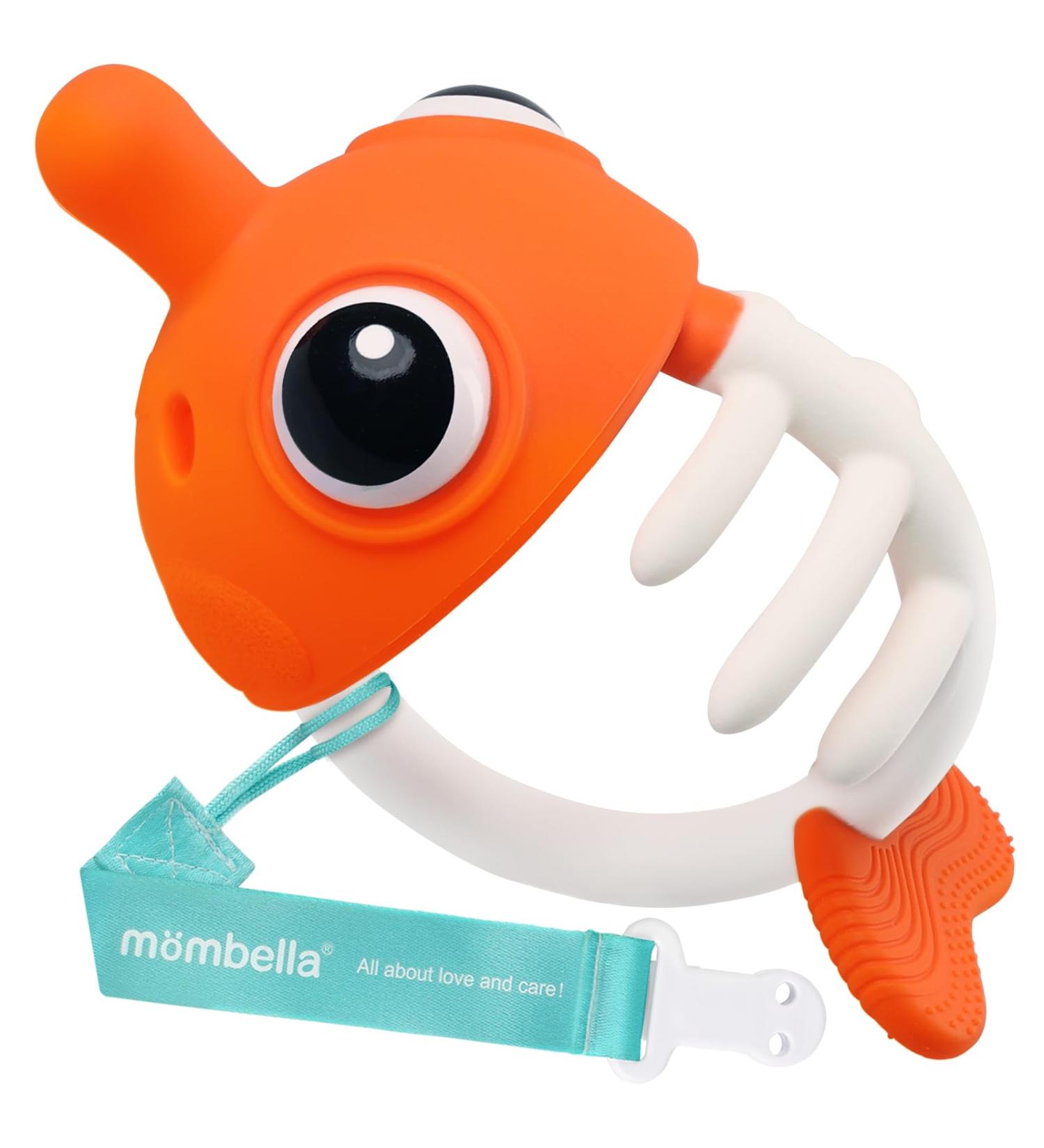 Mombella Clownfish Teether Toy for Babies | Soft Silicone Baby Soothing Ring Gifts for 0-12 Months - Buy Online on GoSupps.com
