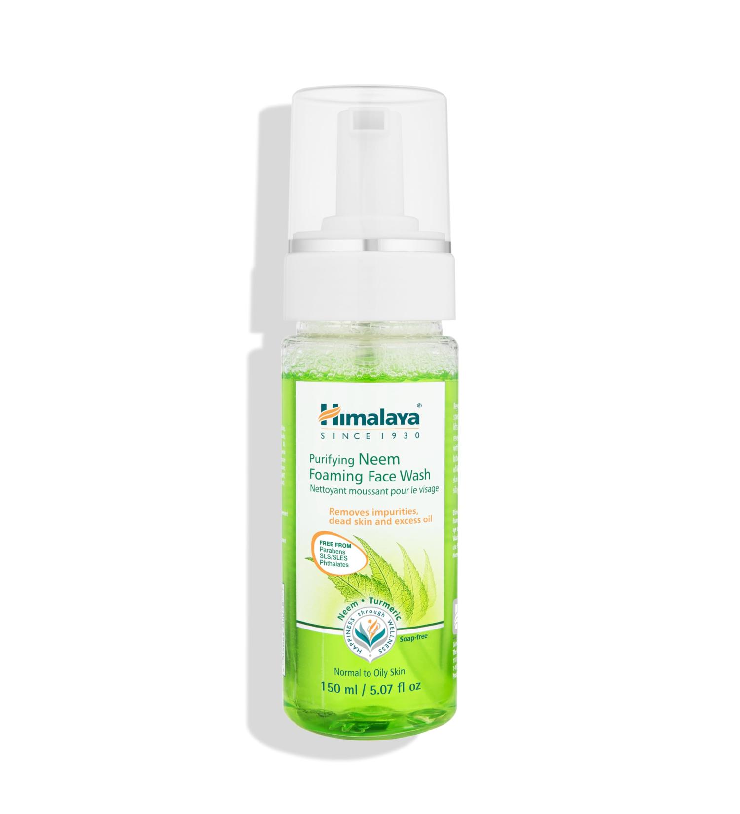 Himalaya Purifying Neem Foaming Face Wash Soap-Free Daily Foaming Facial Cleanser with Neem & Turmeric for Deep Cleaning Paraben-Free Dermatologically Tested 150 ml (5.07 oz) 5.07 Fl Oz (Pack of 1) - Buy Online on GoSupps.com
