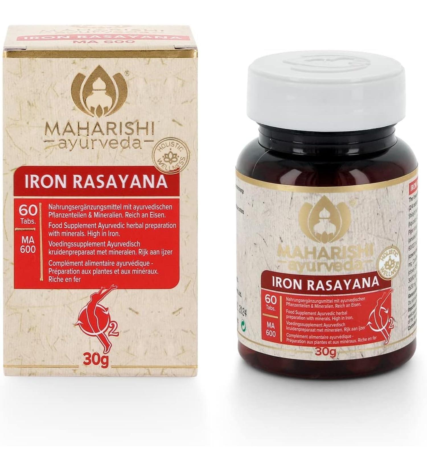 Maharishi Ayurveda Iron Rasayana | Ayurvedic Iron Tablets for Deficiency | 60 Tablets | Dietary Supplement for Healthy Iron Levels - Buy Online on GoSupps.com