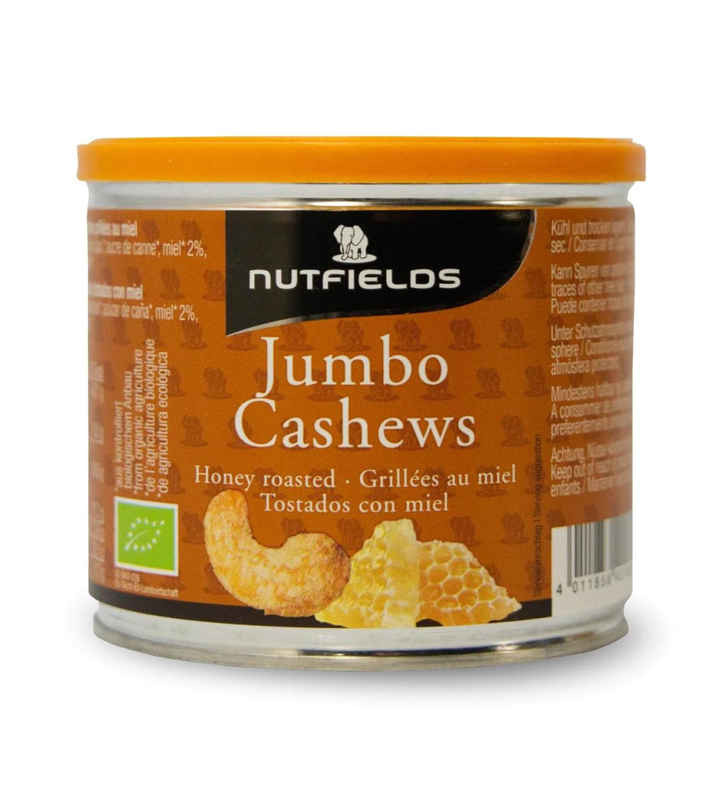 Nutfields Organic JUMBO Cashews | Honey Roasted | Organic Gourmet | 135 g