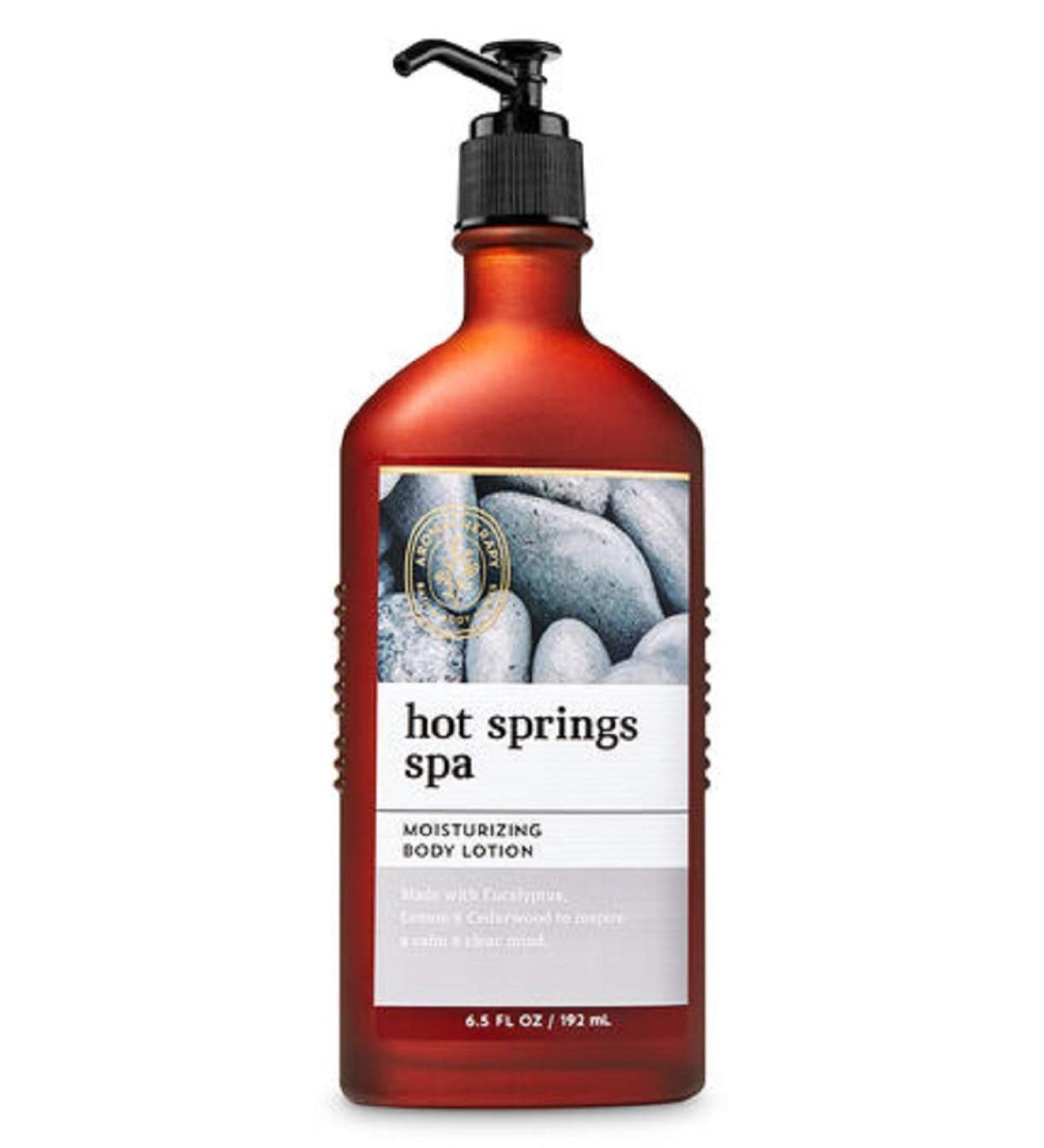Bath and Body Works Aromatherapy Hot Springs Spa Body Lotion 6.5 Ounce Glass Pump Bottle