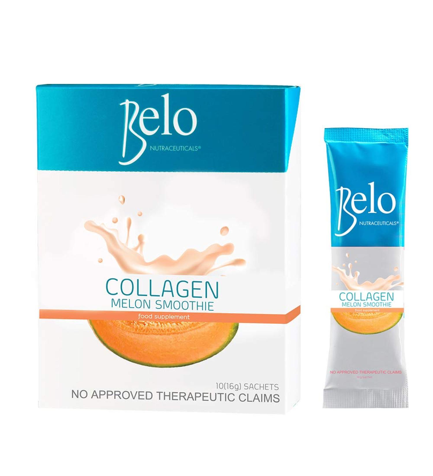 Belo Nutraceuticals Collagen Melon Smoothie 16g x 10 sachets - Buy Online on GoSupps.com
