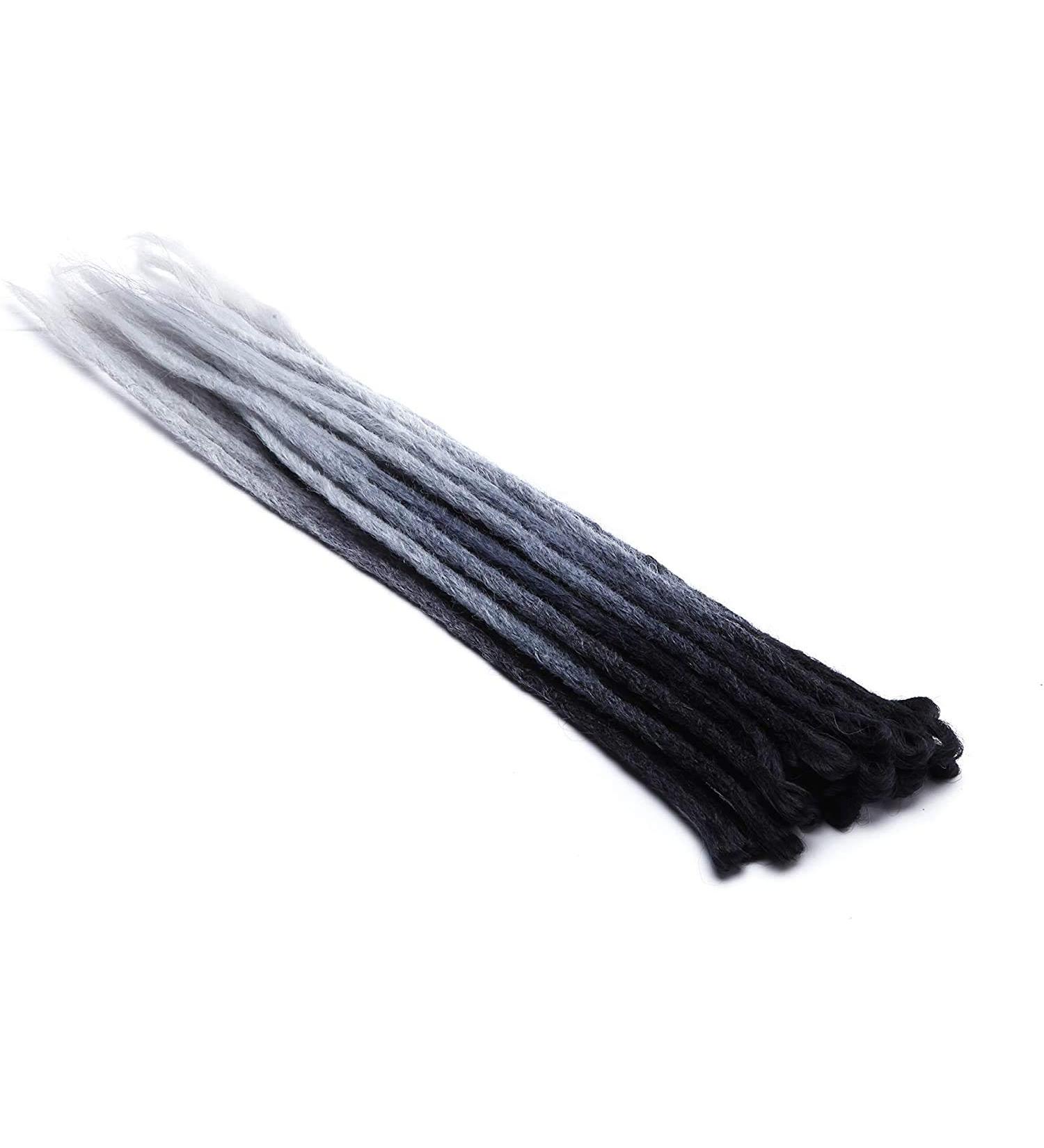 SEGO Dreadlocks Extensions - 10 Strands 24 Synthetic Braids | Handmade Black Gray & White Crochet Dreads - Buy Online on GoSupps.com