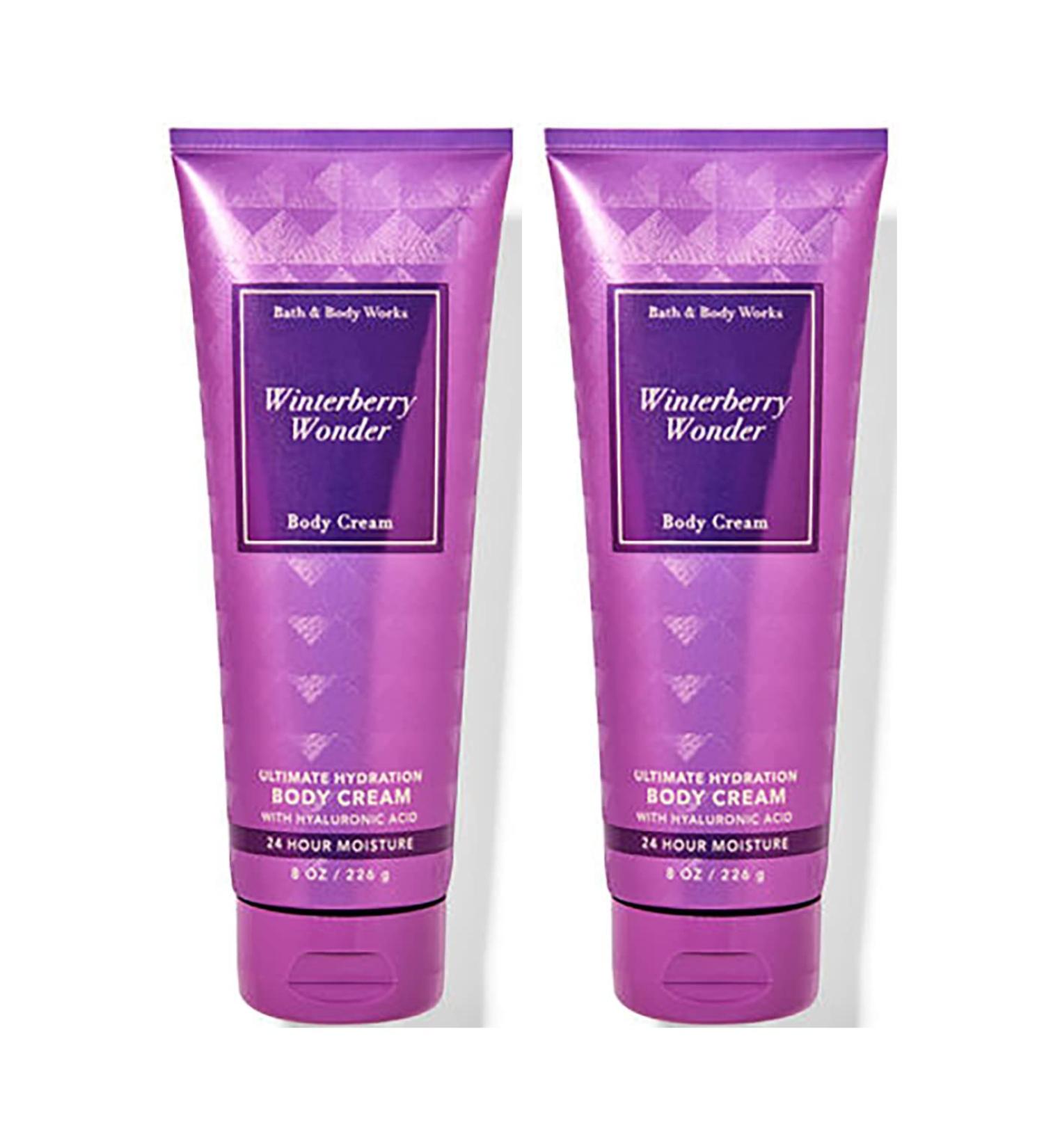 Bath and Body Works Winterberry Wonder 2 Pack Ultra Shea Body Cream 8 Oz. (Winterberry Wonder)