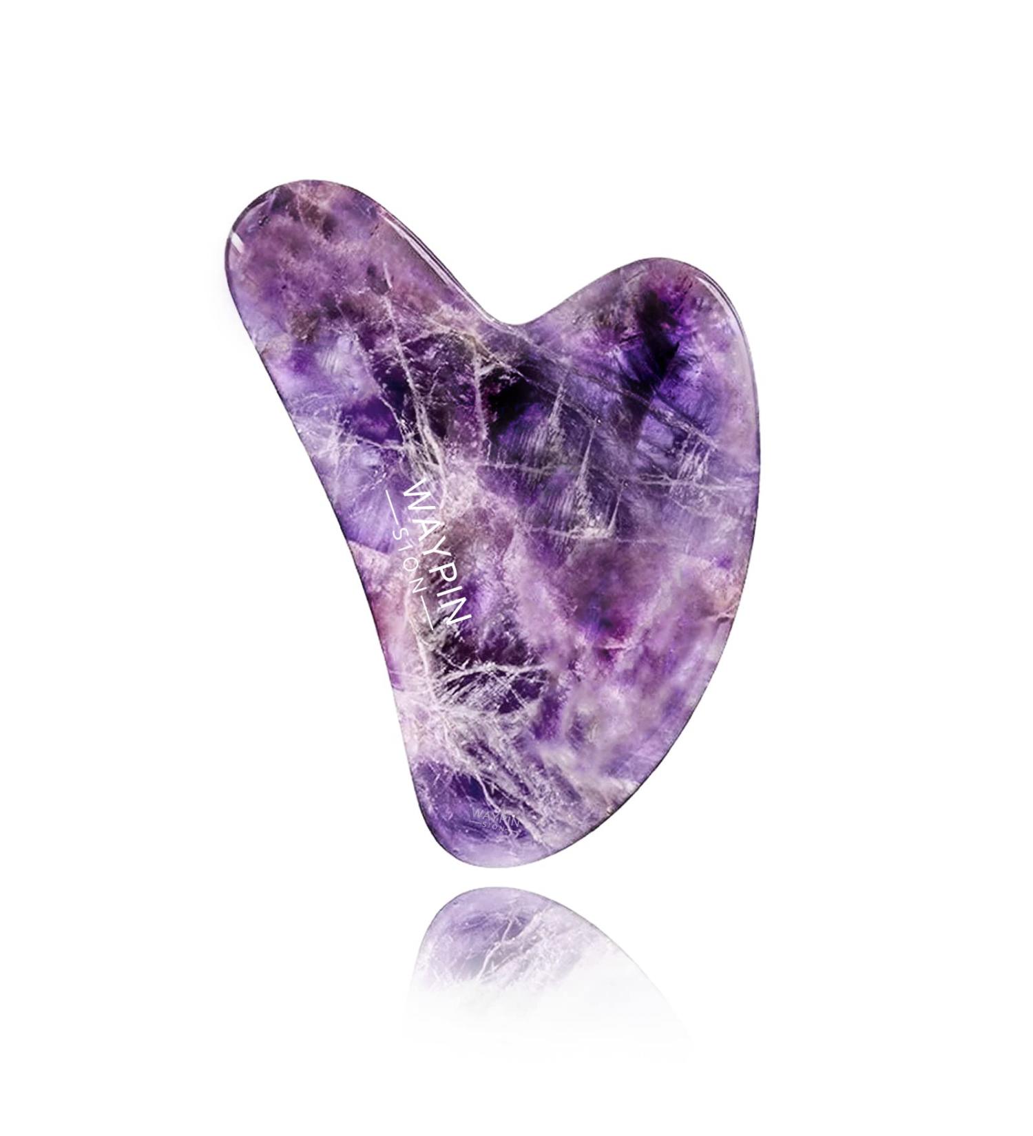 Amethyst Gua Sha Stone for Face and Body Massage - Anti-Aging Skin Care Tool for SPA Therapy - Buy Online on GoSupps.com