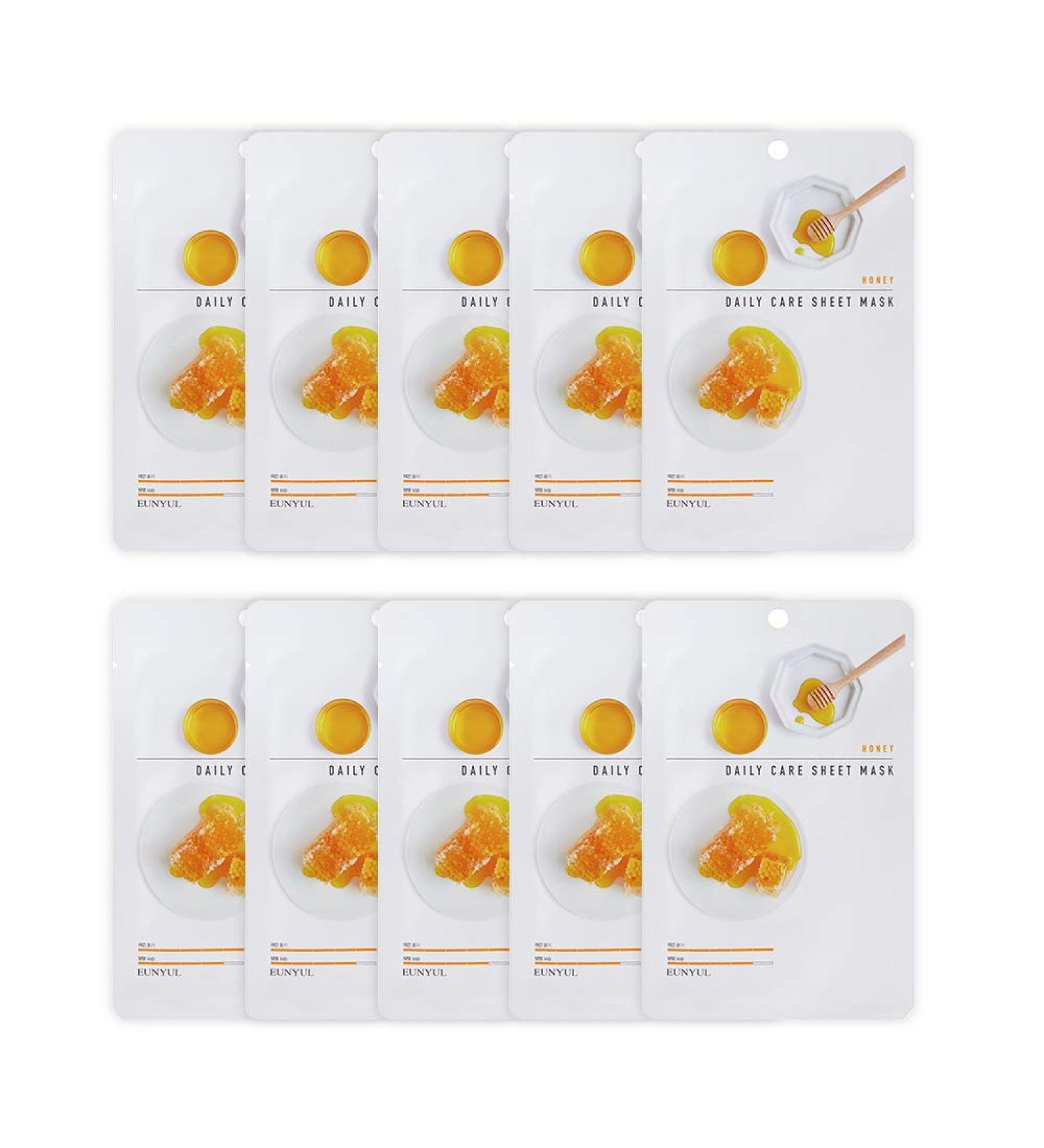 Eunyul Daily Care Face Mask Pack - 10 Honey Tencel Masks | Korean Skin Care | Hypoallergenic & Natural Ingredients - Buy Online on GoSupps.com