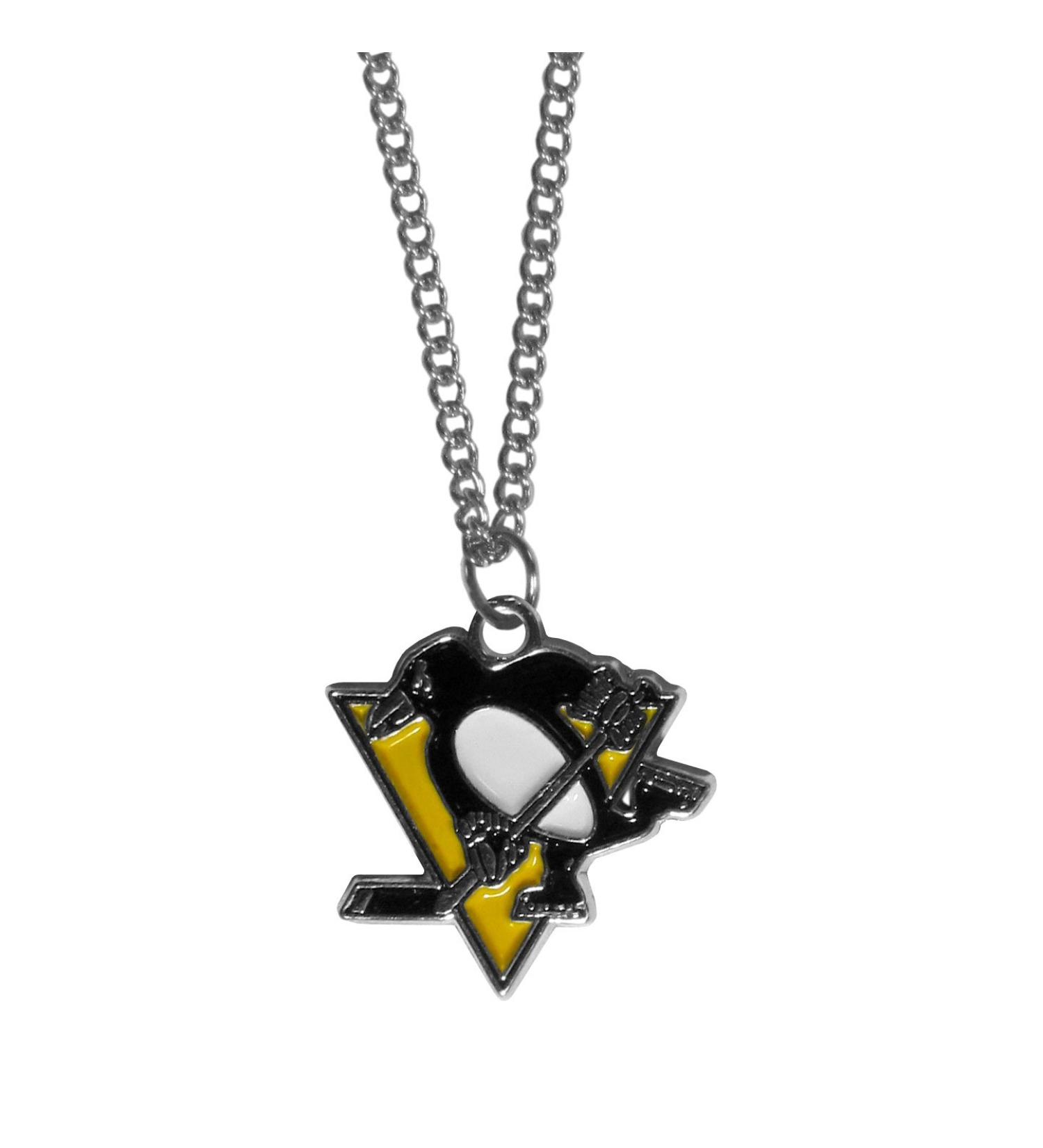 NHL Siskiyou Sports Fan Shop Pittsburgh Penguins Chain Necklace with Small Charm 22 inch Team Color