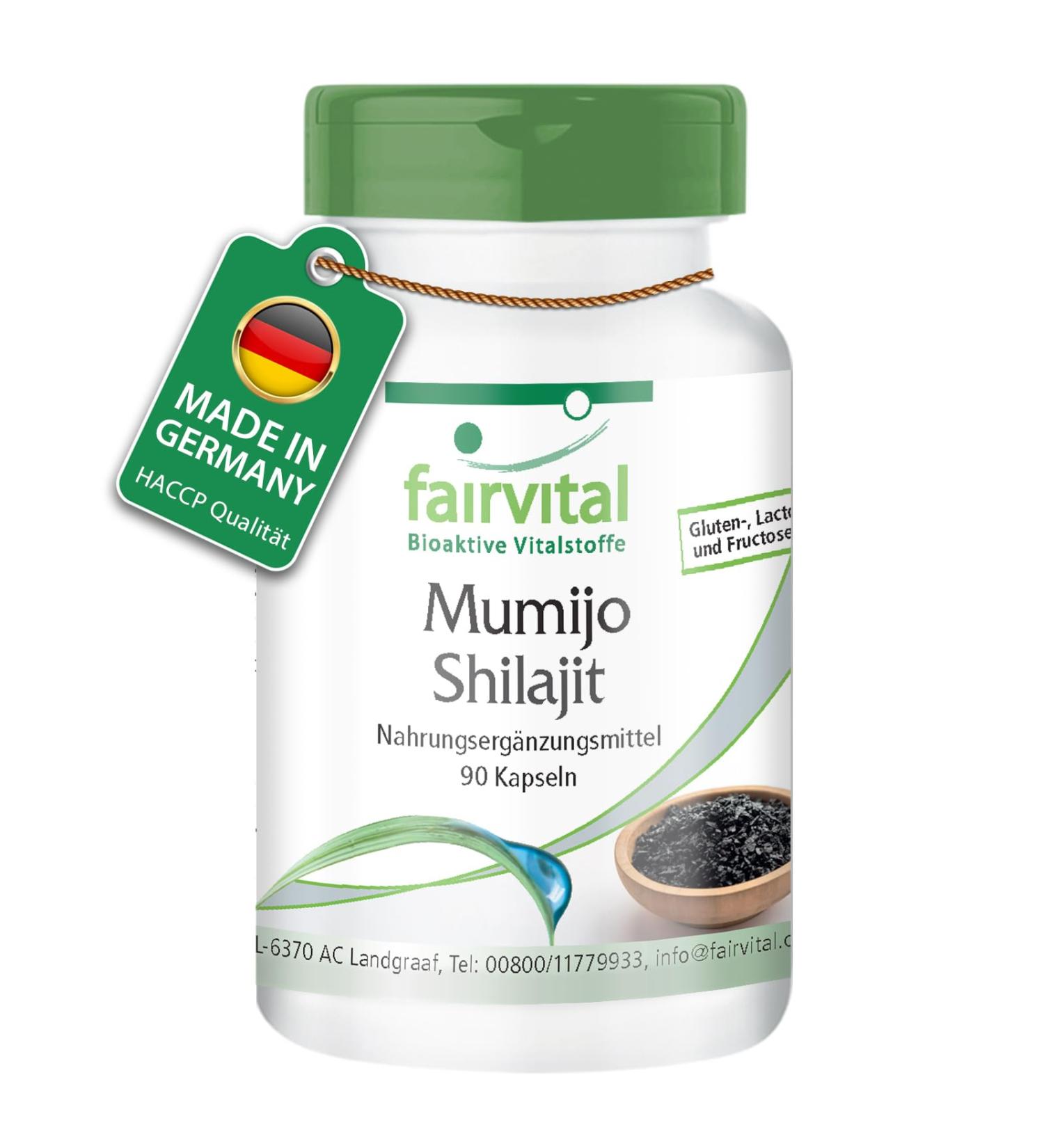 Fairvital | Mumijo Shilajit - 90 capsules - with 1000mg mumijo powder per daily dose - Shilajit original Himalaya - fulvic ac - Buy Online on GoSupps.com