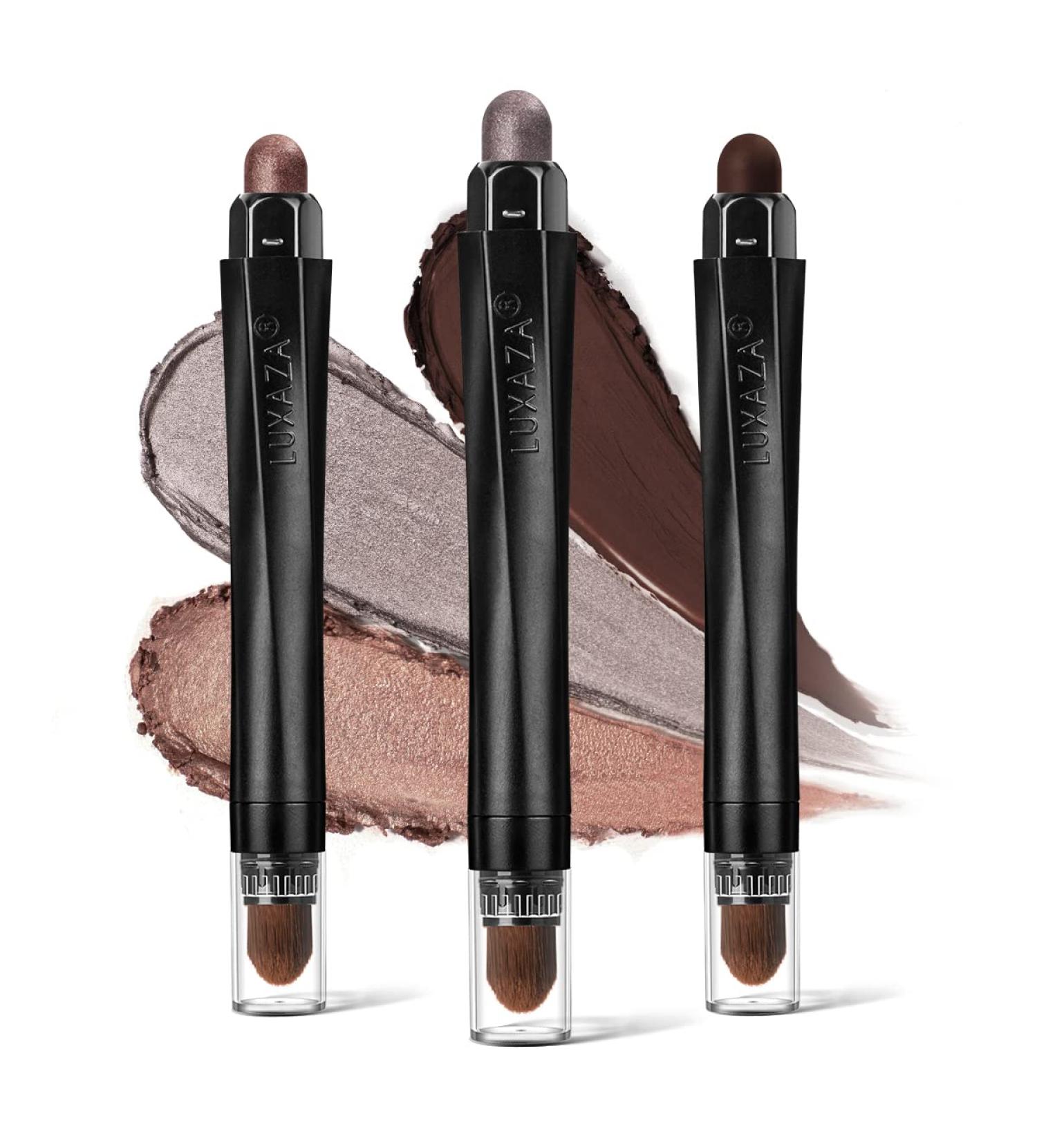 LUXAZA 3PCS Eyeshadow Stick Set - Matte & Shimmer Cream Eye shadow Pencil Crayon for Brightening, Waterproof & Long Lasting Formula - A5-Smoky Star - Buy Online on GoSupps.com
