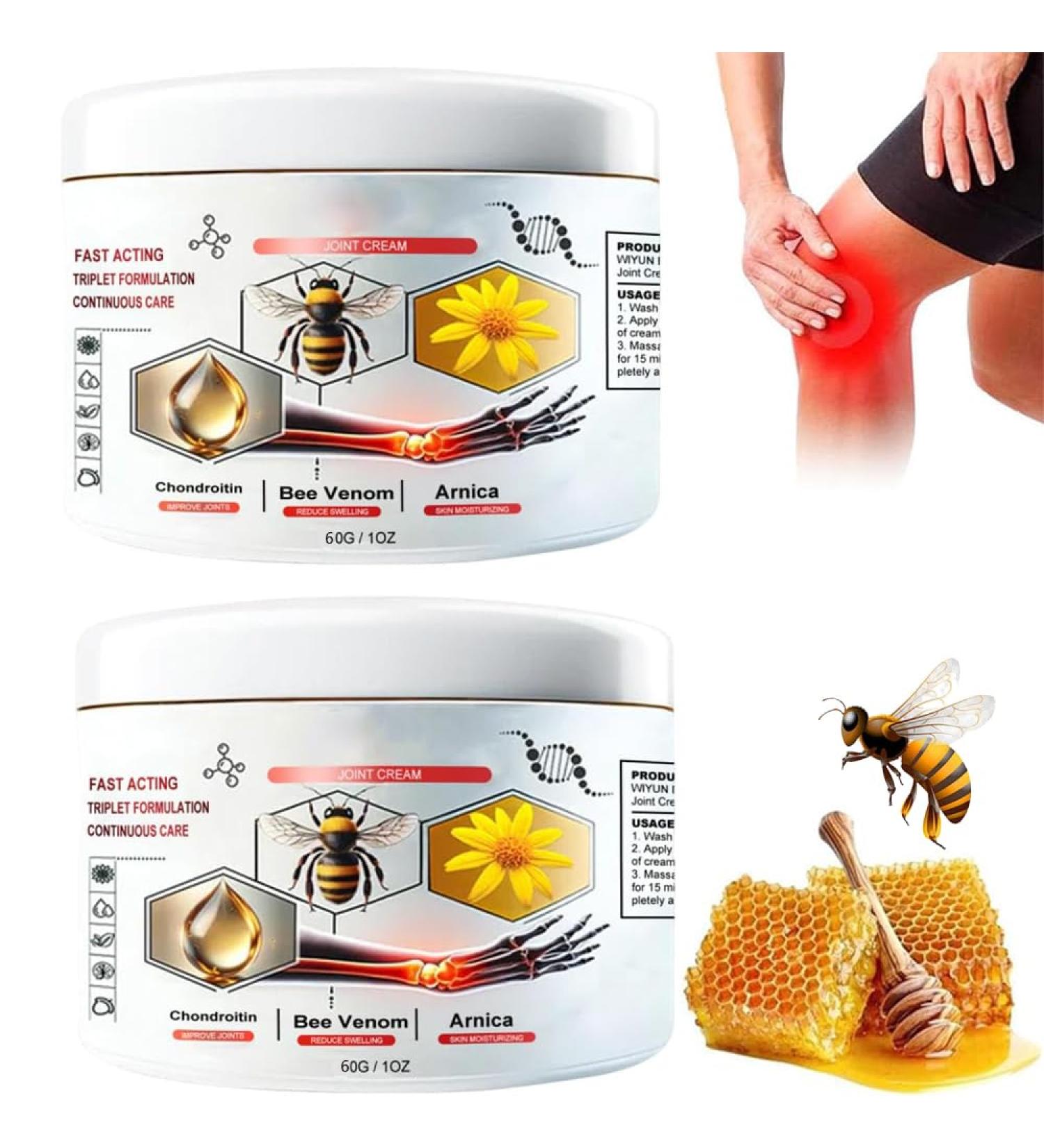 2 Pieces Todahof Bienengiftsalbe - Bee Venom Cream for Pain Relief | Death Moof Bienenergift - 60g Natural Relief for Arms Waist Legs & Feet - Buy Online on GoSupps.com