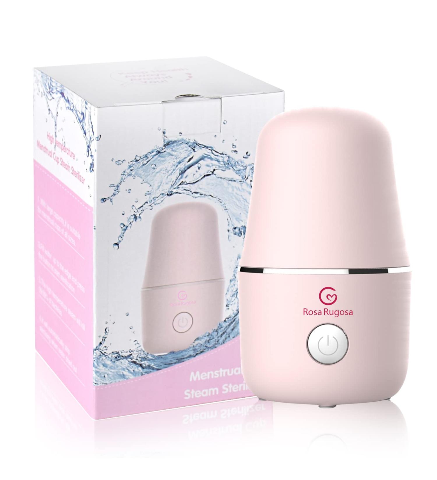 ROSA RUGOSA Menstrual Cup Sterilizer - 3-in-1 Steamer Cleaner for Period Cup - Auto Shut-Off - Leak-Free & Efficient - Buy Online on GoSupps.com