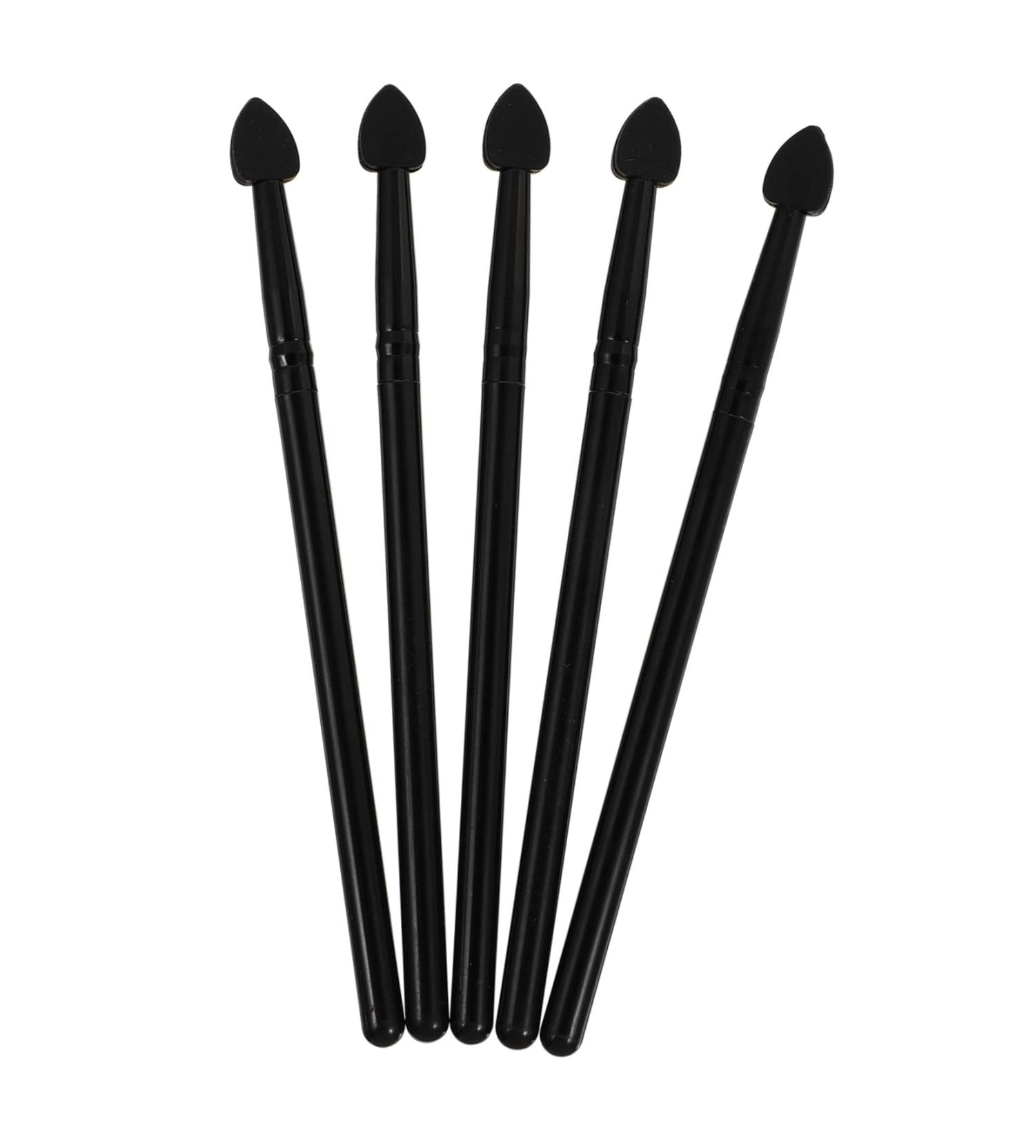 PLAFOPE 5pcs Silicone Eyeshadow Brush Cream Applicator Lip Balm Creamy Aluminum Cosmetic Eye Shadow Brush 13x1cm Black - Buy Online on GoSupps.com