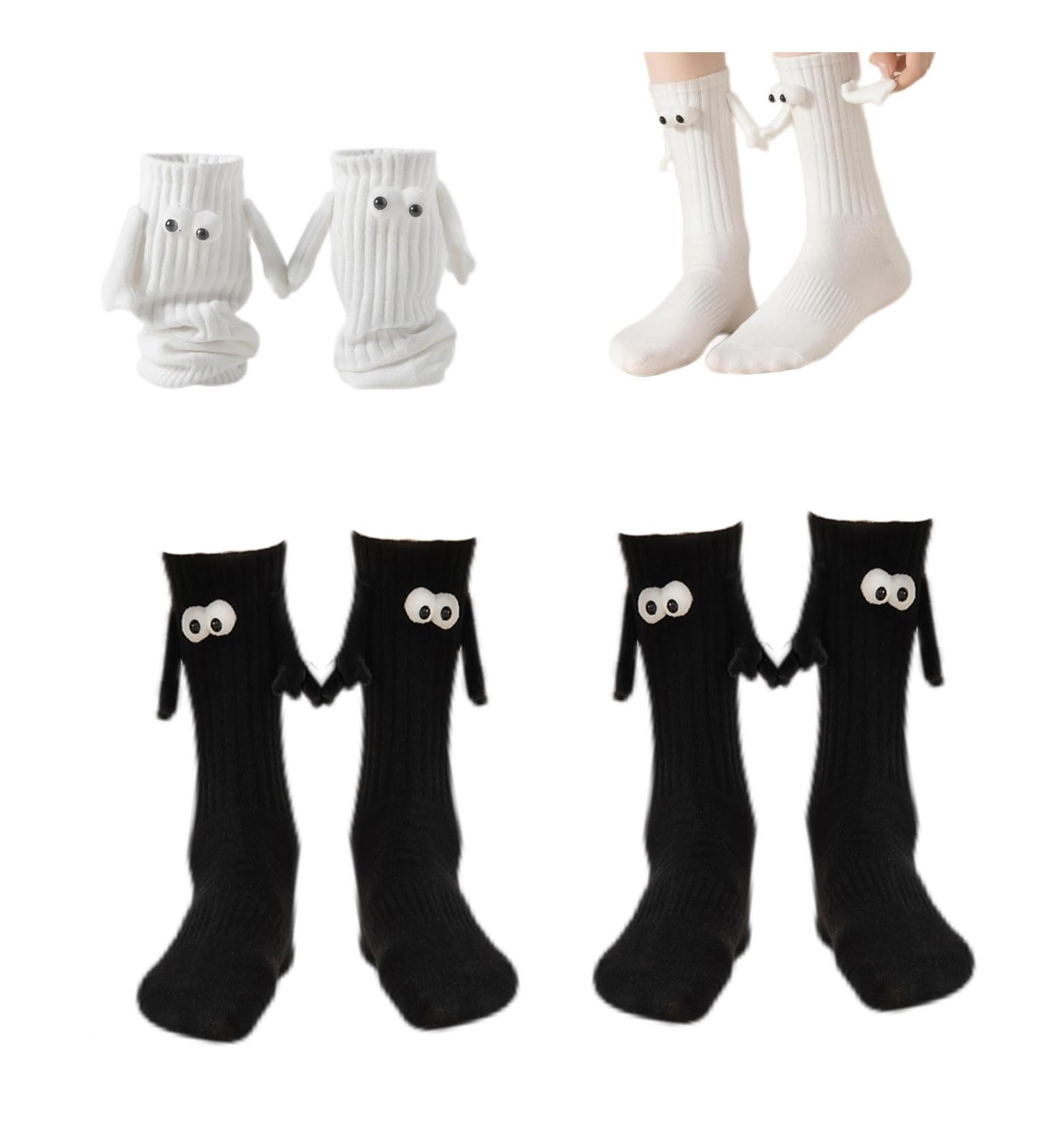 Couple Holding Hands Socks - Funny Magnetic 3D Doll Couple Socks - Black - Buy Online on GoSupps.com
