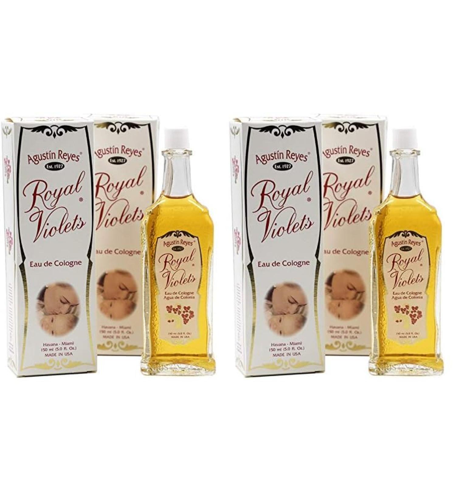 Royal Violets Eau de Cologne Gently and Refreshing for Baby Skin Relaxing Aroma 4-Pack of 5.0 FL Oz 2 Glass Bottles Amber Wood 5 Fl Oz (Pack of 4) - Buy Online on GoSupps.com