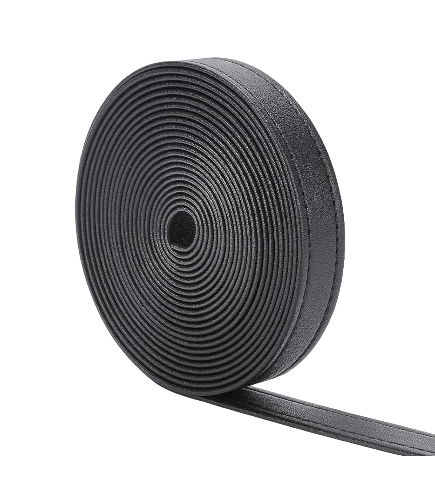 Buy Wadorn 1.8 cm Double-Sided PU Leather Belt Strip - 4m Flat Leather Cord for DIY Pocket Straps & Watch Bracelets - Black - Buy Online on GoSupps.com
