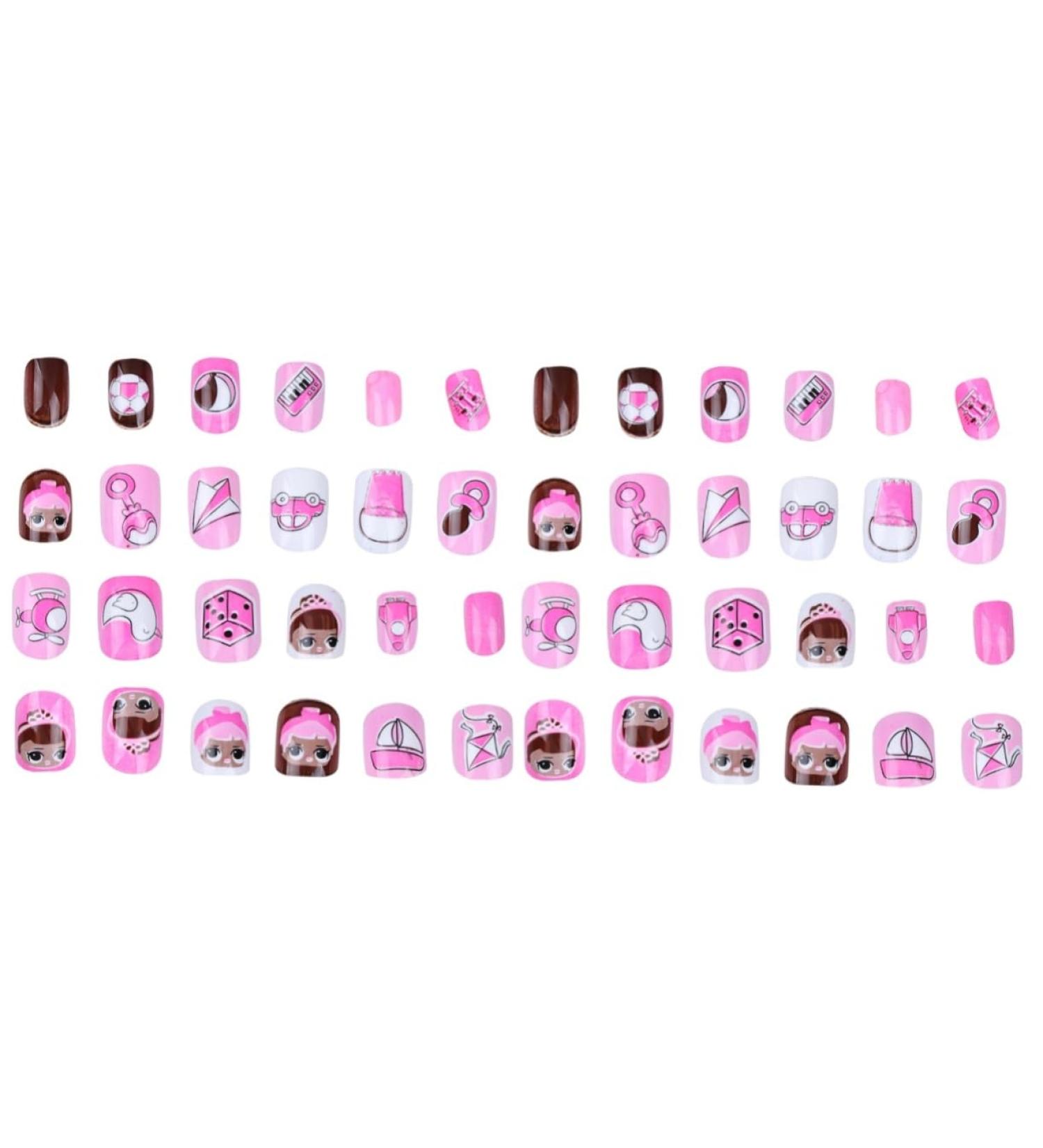 POPETPOP 2 Sets Kids False Nail Colorful Kids Nail Stickers Nail Art Decals Eco-friendly Nail Stickers Kids Art Fake Nail Cartoon Finished Nail Art Child - Buy Online on GoSupps.com