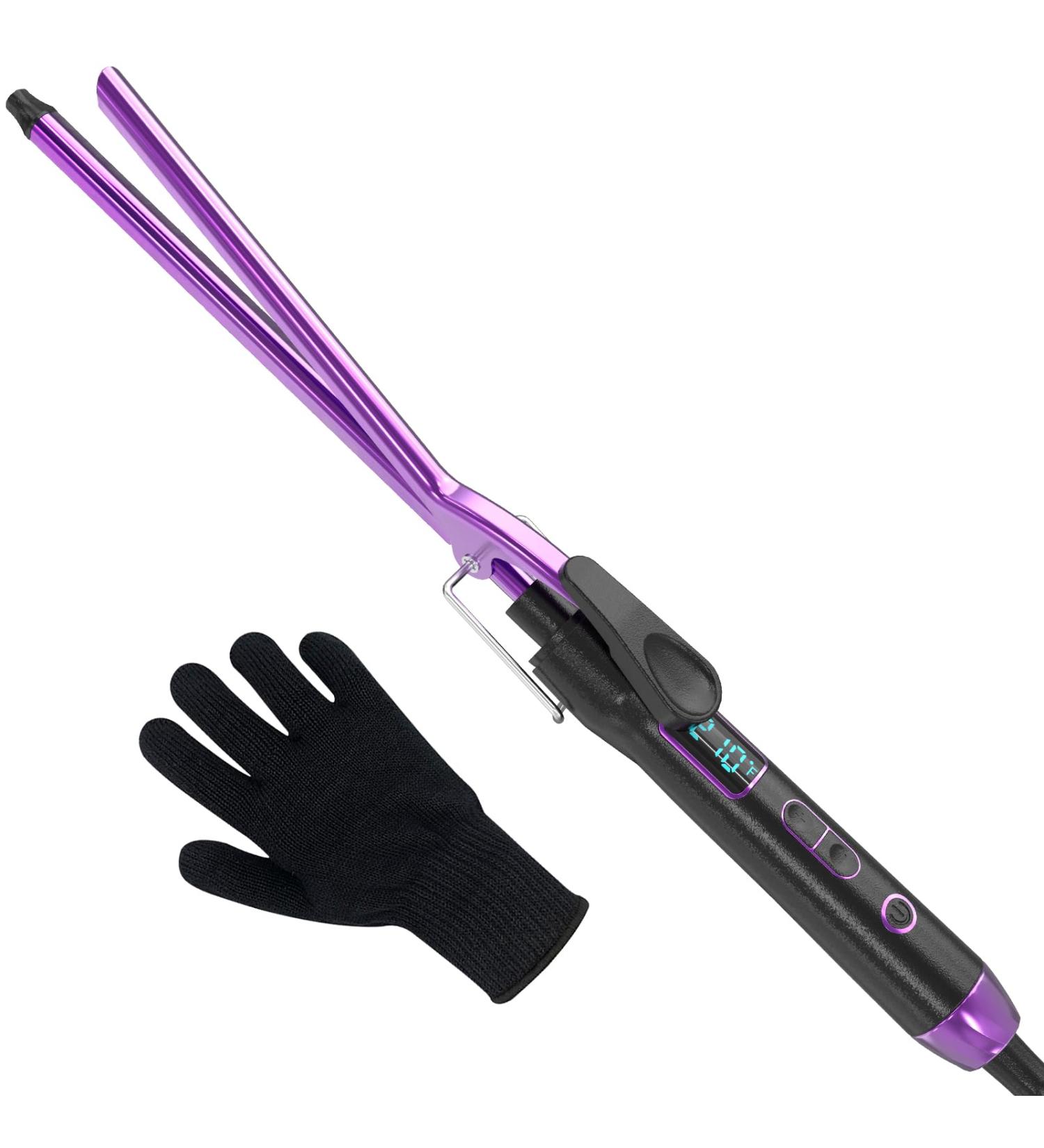 3/8 Inch Ceramic Curling Iron - 9mm Small Barrel Adjustable Temperature Dual Voltage Heat Resistant Glove Included - Buy Online on GoSupps.com