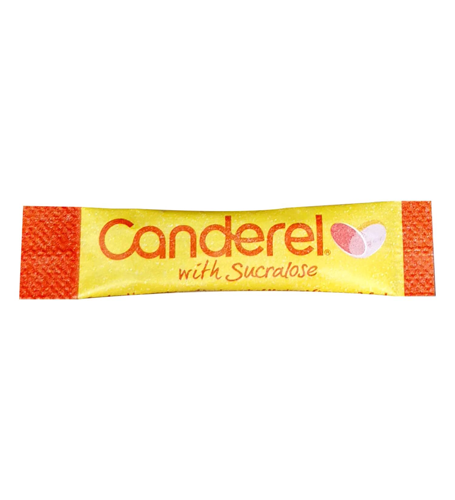 Canderel Sweetener Sticks 1x100pk - 100 Individual Sweetener Stick Sachets - Low Calorie Content Sucralose Based Table-Top Sweetener - Buy Online on GoSupps.com